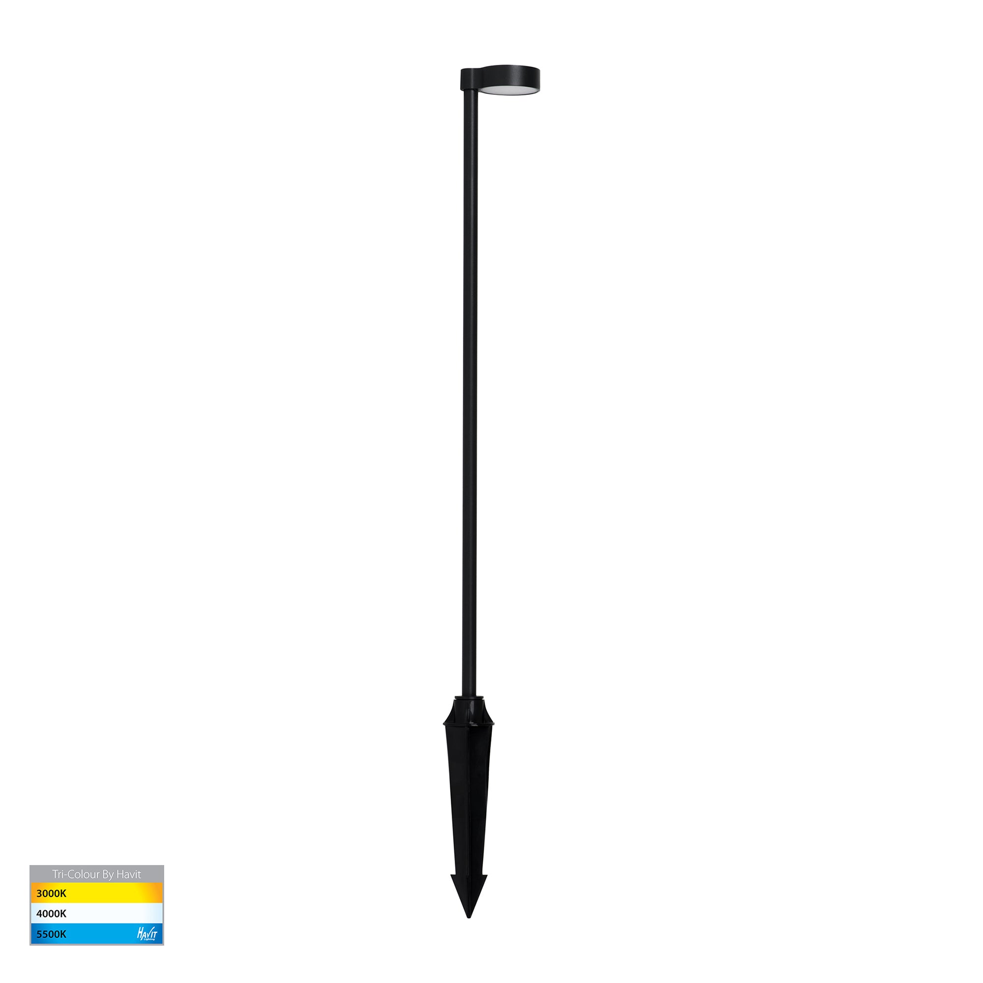 HV1521T-BLK-24V - Liueg Aluminium Black LED Bollard Spike Light