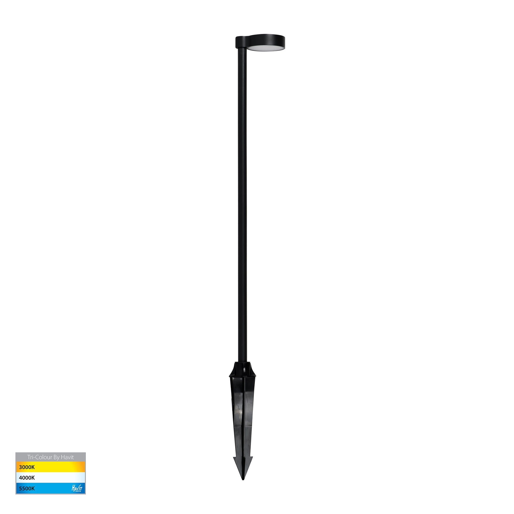 HV1522T-BLK-24V - Liueg Aluminium Black LED Bollard Spike Light