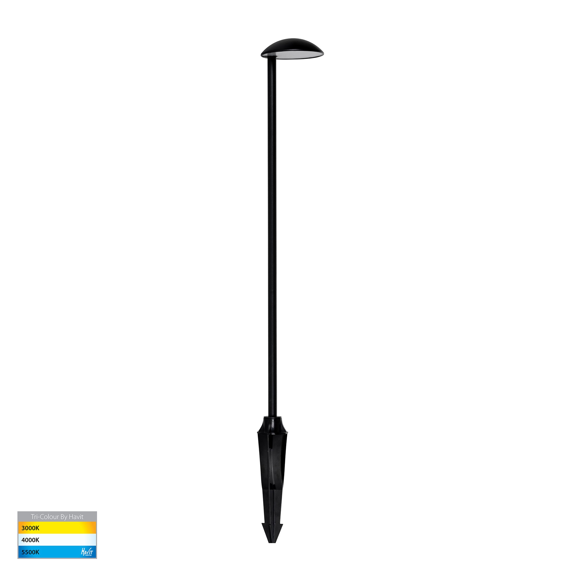 HV1524T-BLK-24V - Konoa Aluminium Black LED Bollard Spike Light