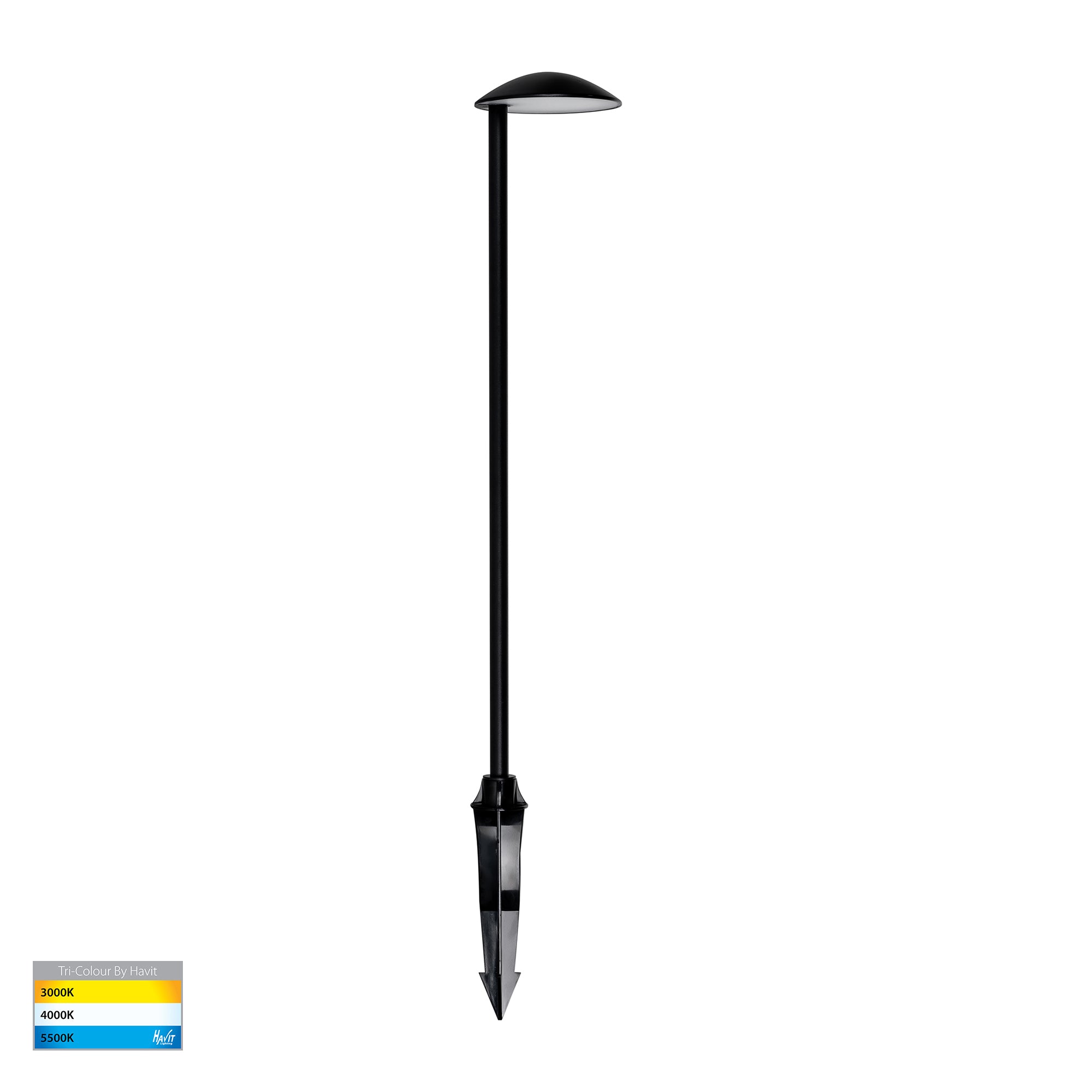HV1526T-BLK-24V - Konoa Aluminium Black LED Bollard Spike Light