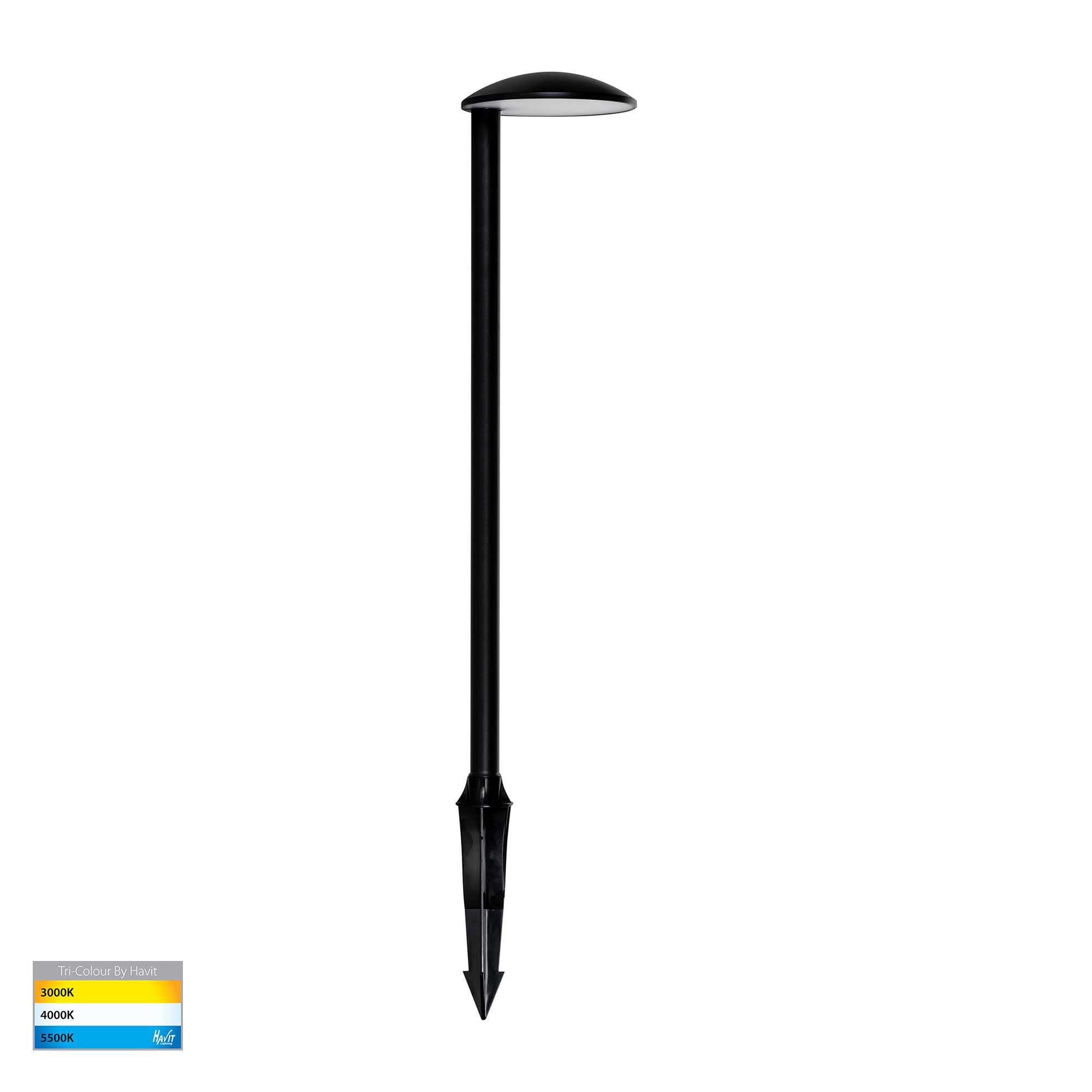 HV1527T-BLK-24V - Konoa Aluminium Black LED Bollard Spike Light