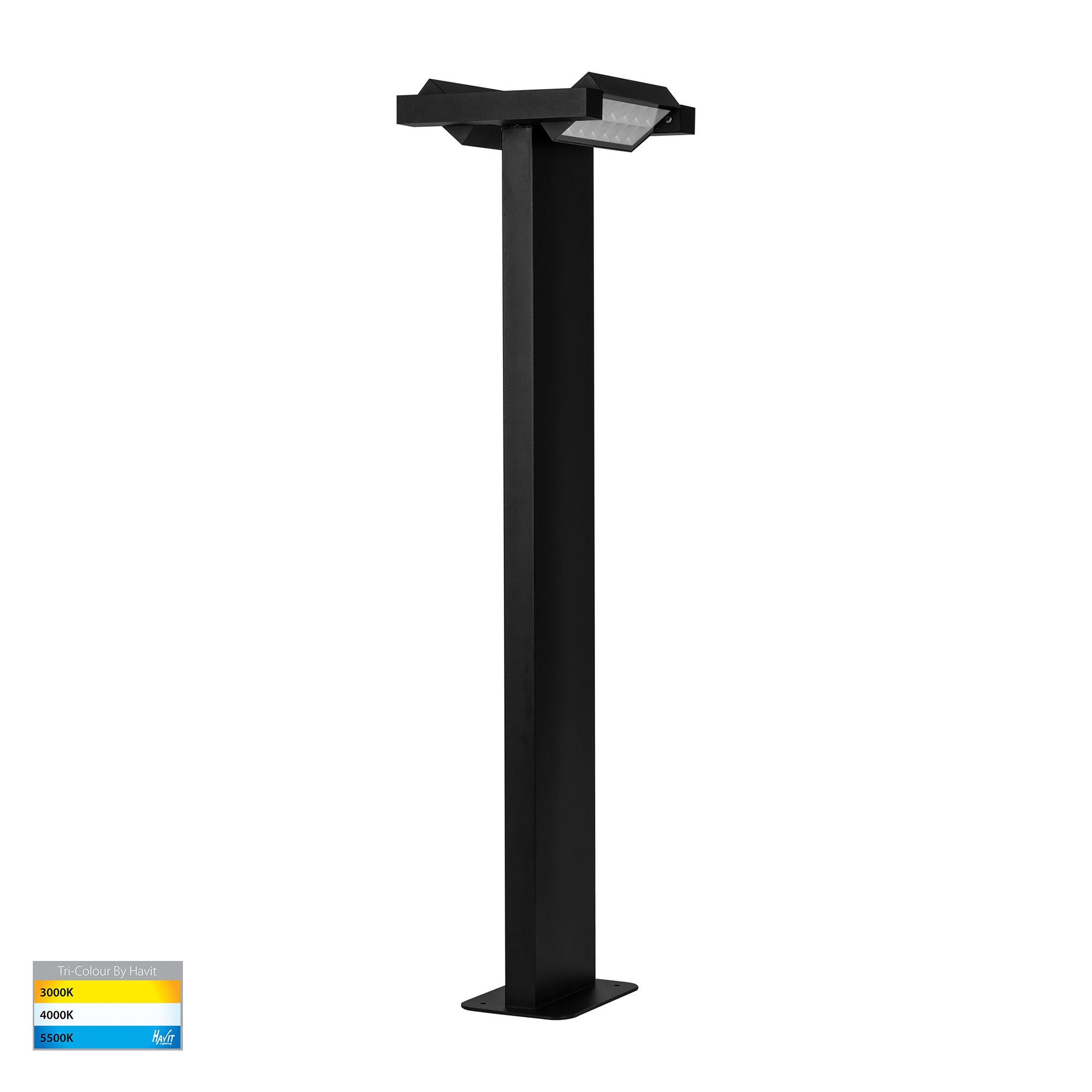 HV1635T-BLK-240V - Locu Black Double Adjustable LED Bollard Light