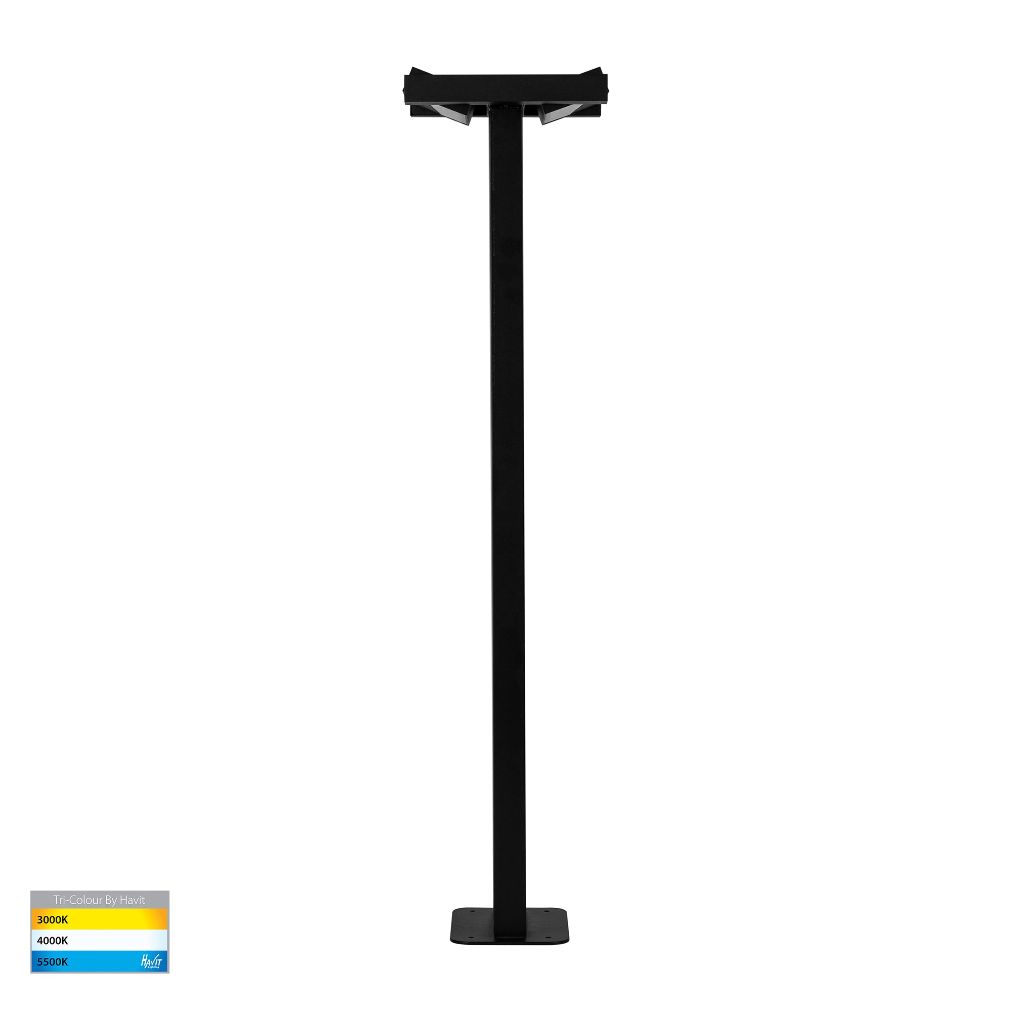 HV1635T-BLK-240V - Locu Black Double Adjustable LED Bollard Light