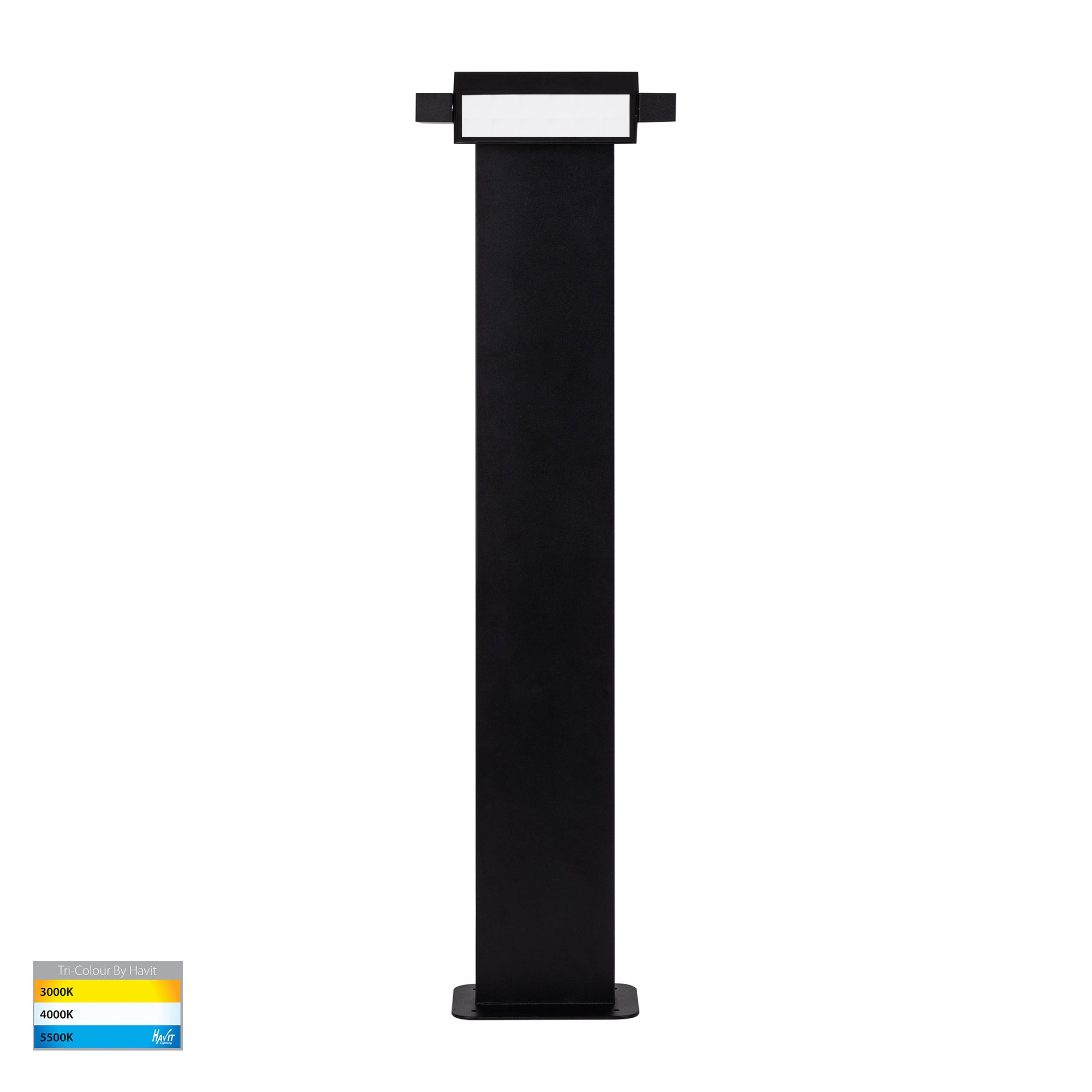HV1635T-BLK-240V - Locu Black Double Adjustable LED Bollard Light