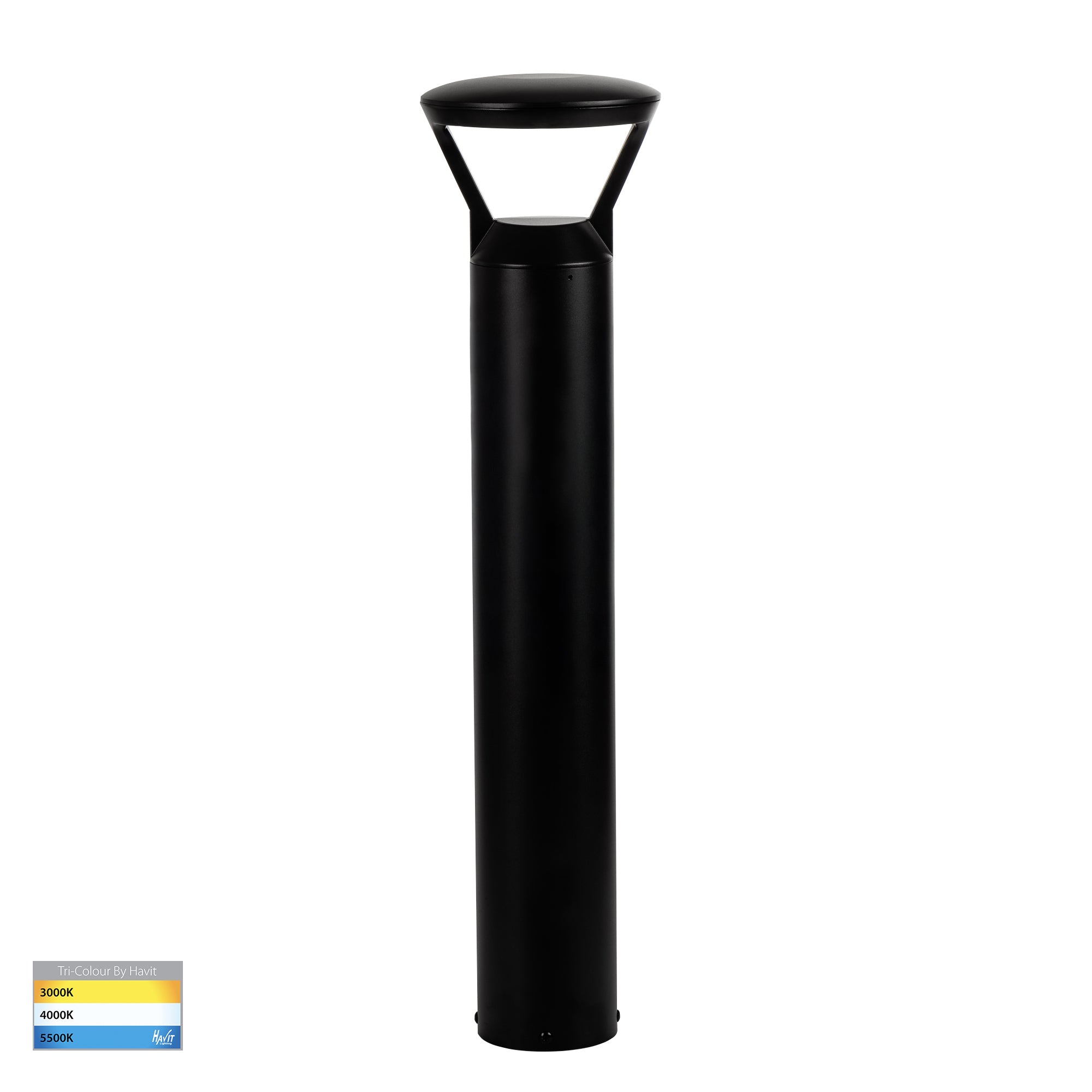 HV1643T-BLK-240V | HV1643T-BLK-24V - Thema Aluminium Black 975mm Round LED Bollard Lights
