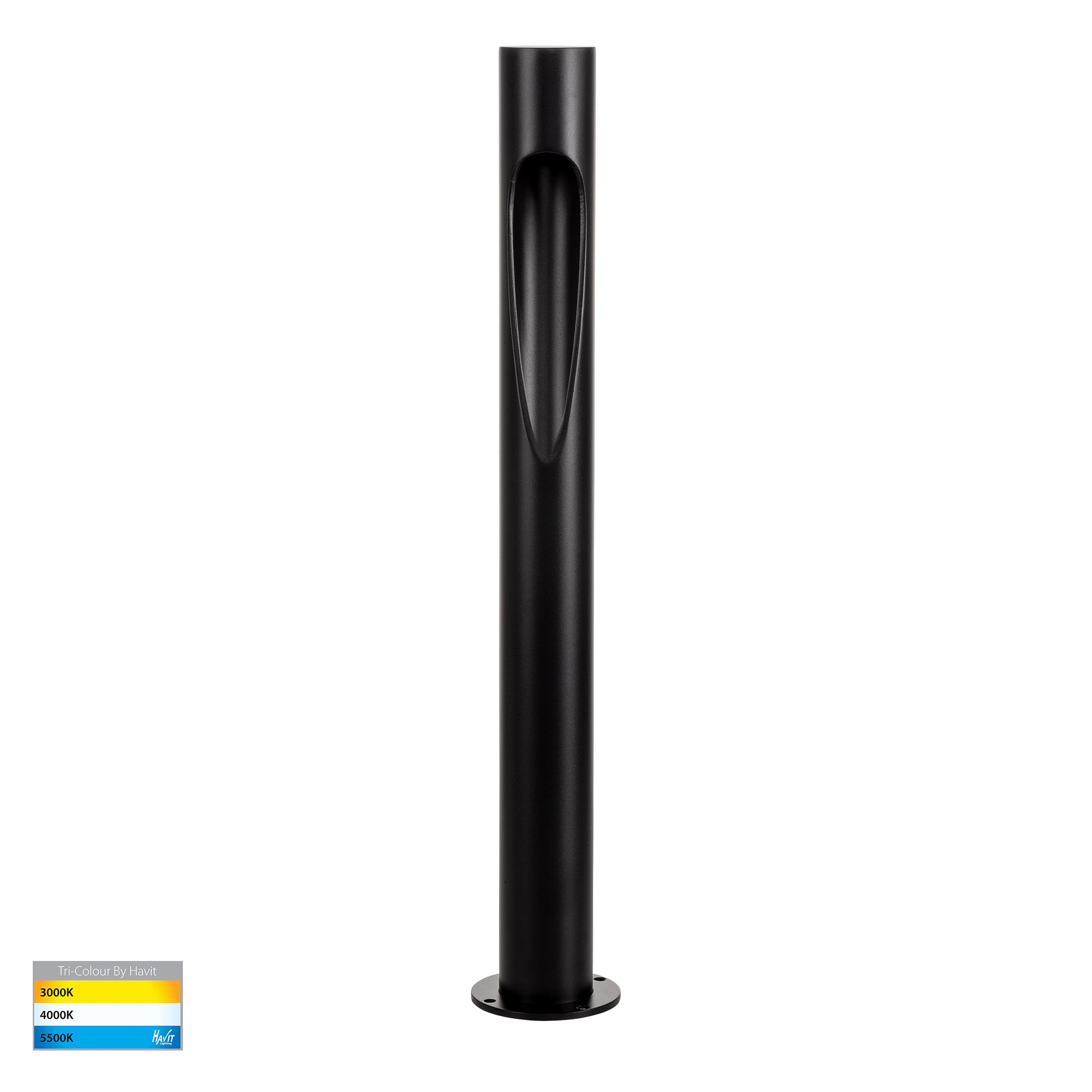 HV1660T-BLK-240V | HV1660T-BLK-24V - Fedor Aluminium Black 600mm Round LED Bollard Lights 