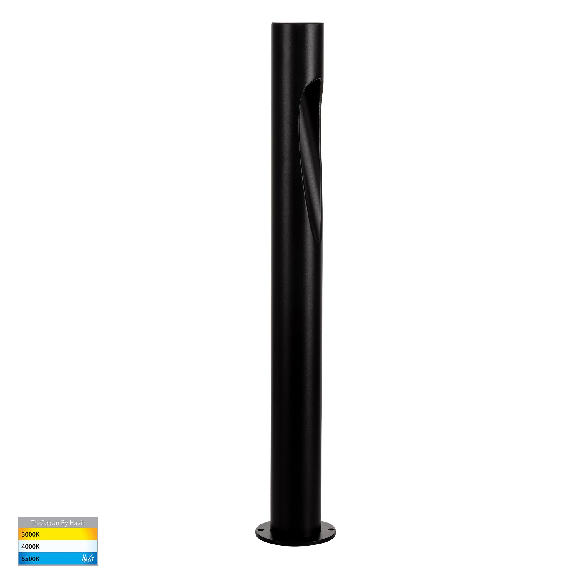 HV1660T-BLK-240V | HV1660T-BLK-24V - Fedor Aluminium Black 600mm Round LED Bollard Lights 