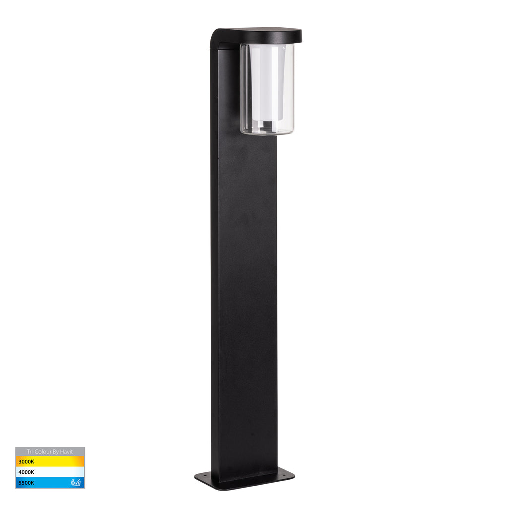 HV1691T-BLK-240V - Otaner Aluminium Black Tri Colour LED Bollard Light