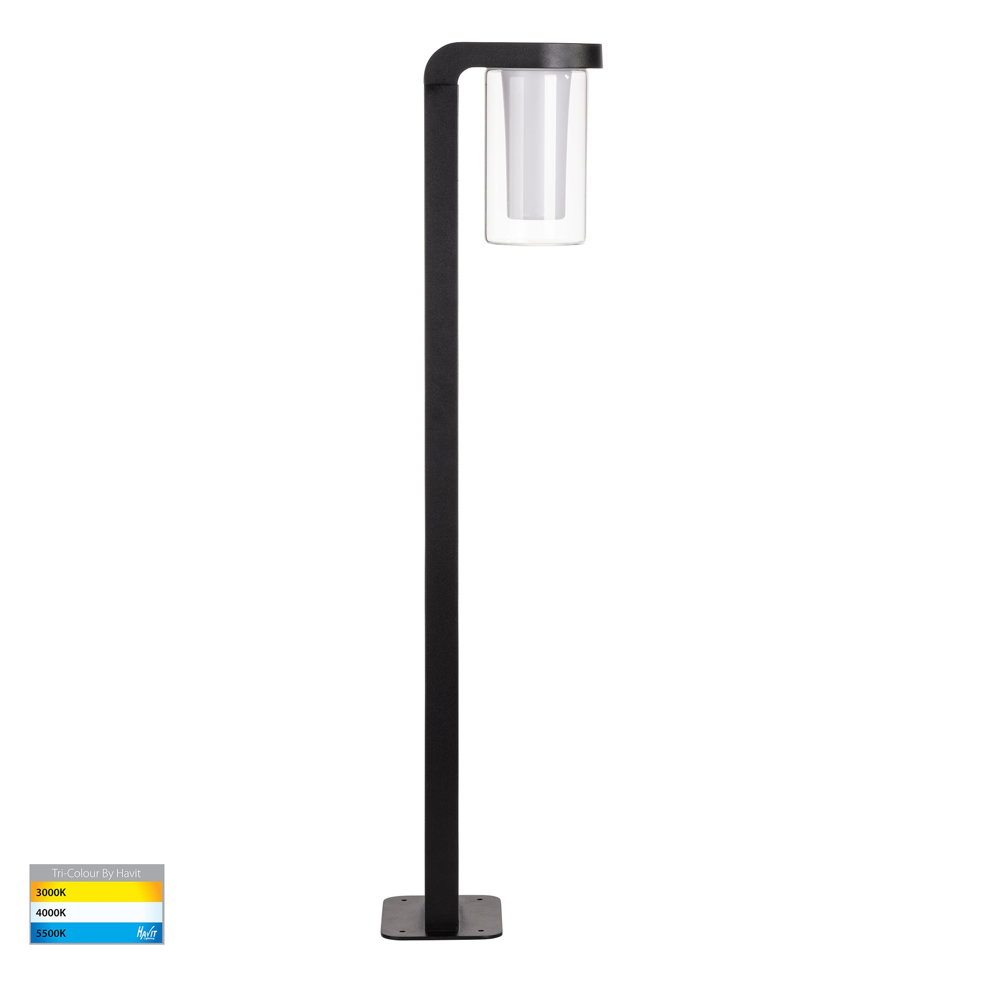 HV1691T-BLK-240V - Otaner Aluminium Black Tri Colour LED Bollard Light