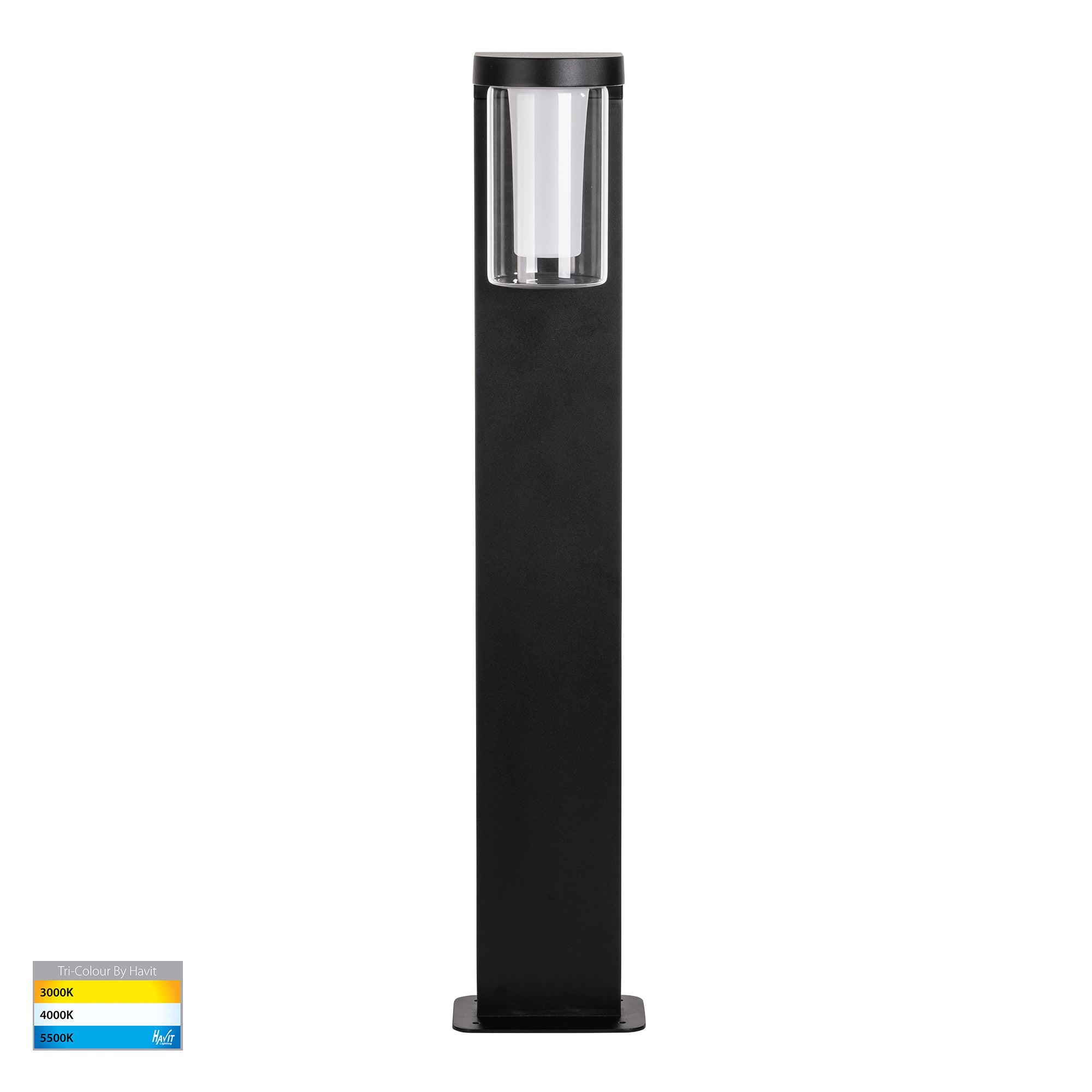 HV1691T-BLK-240V - Otaner Aluminium Black Tri Colour LED Bollard Light