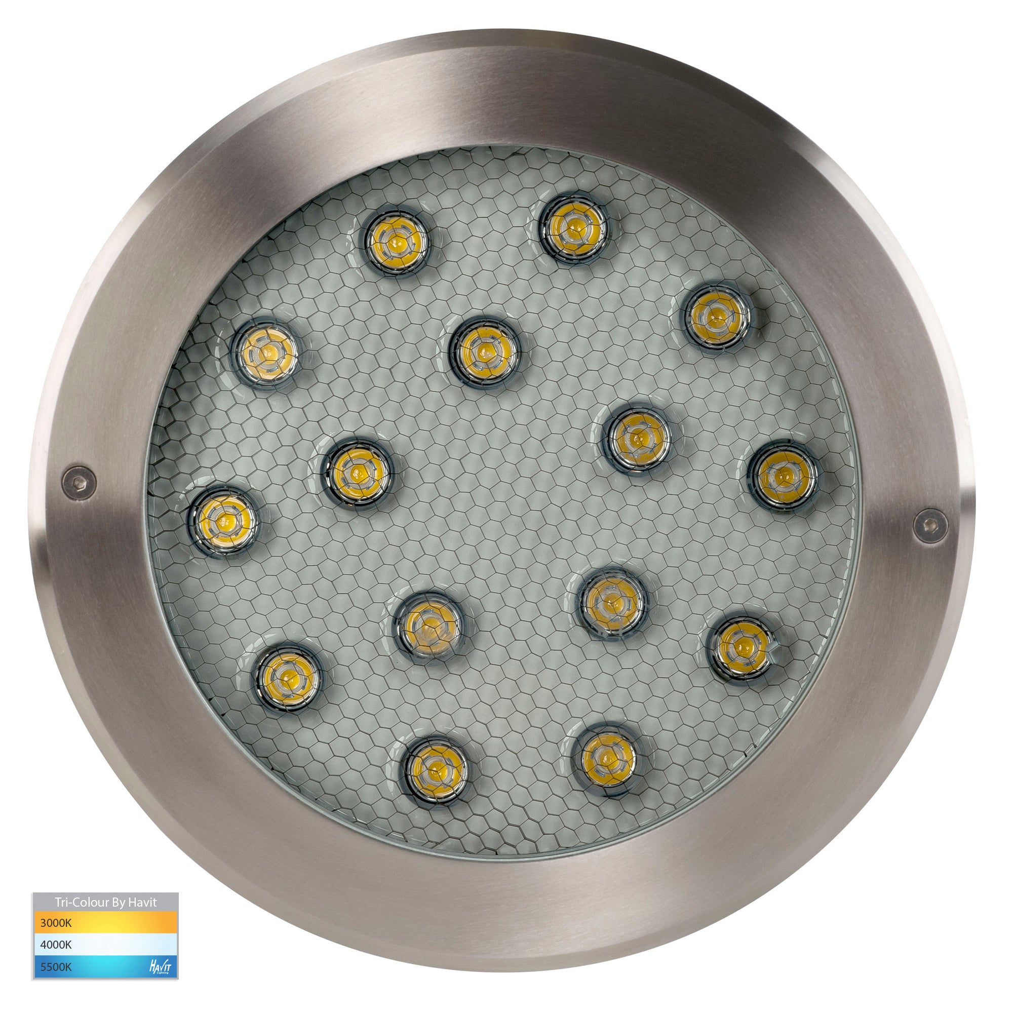 HV1845T - Split 316 Stainless Steel TRI Colour 18w LED Inground Light