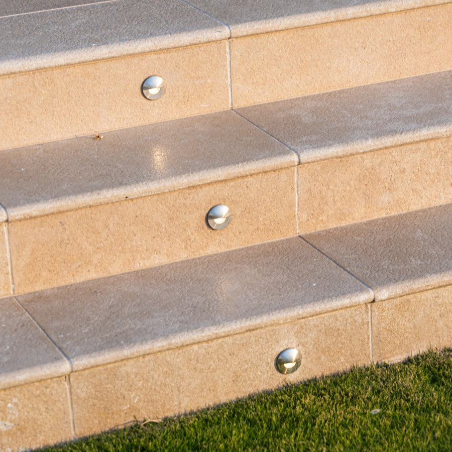 Mini Ollo SS316 Step Lights Along Stone Garden Steps
