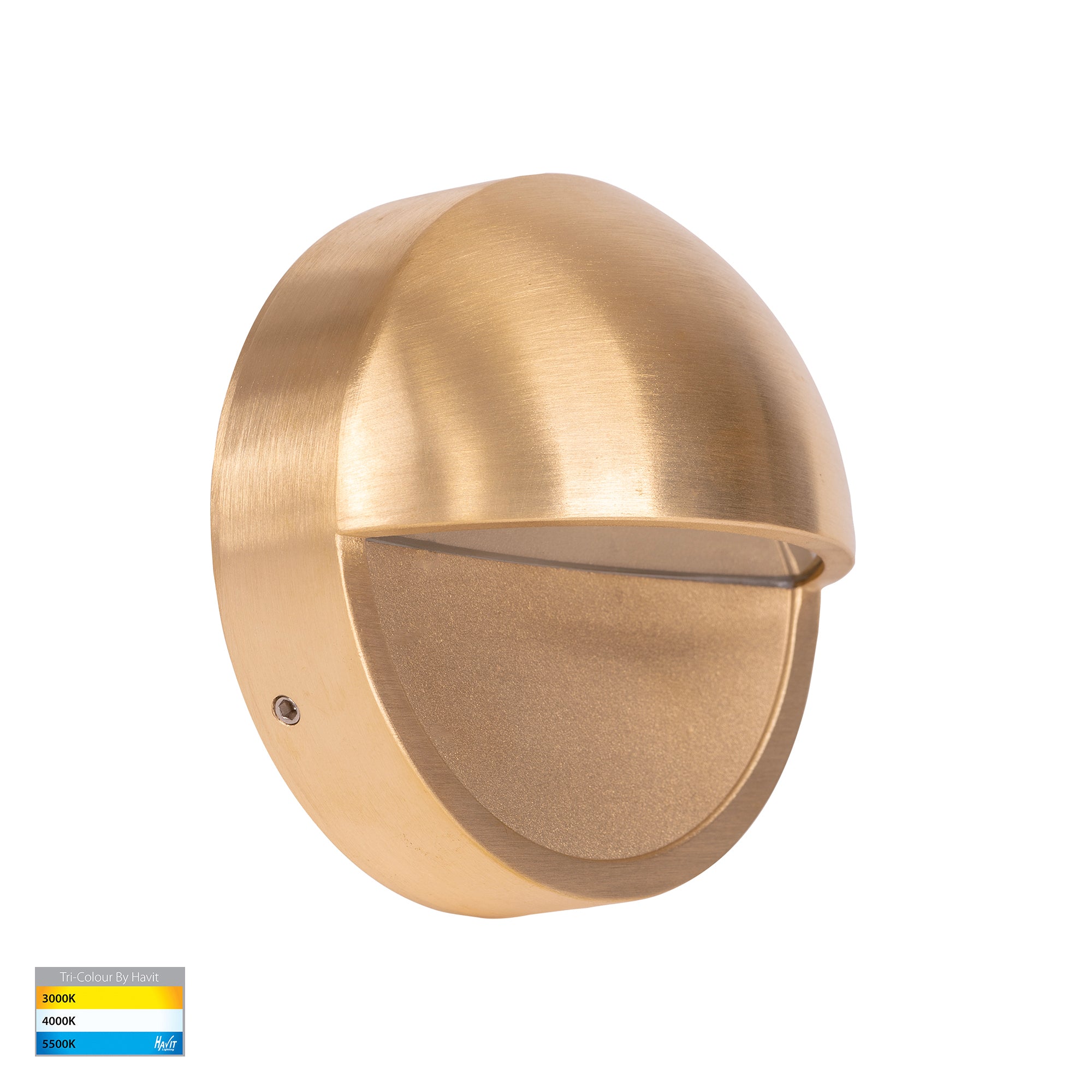 HV2928T-BR-12V | HV2928T-BR-240V - Veko Solid Brass Step Lights with Eyelid