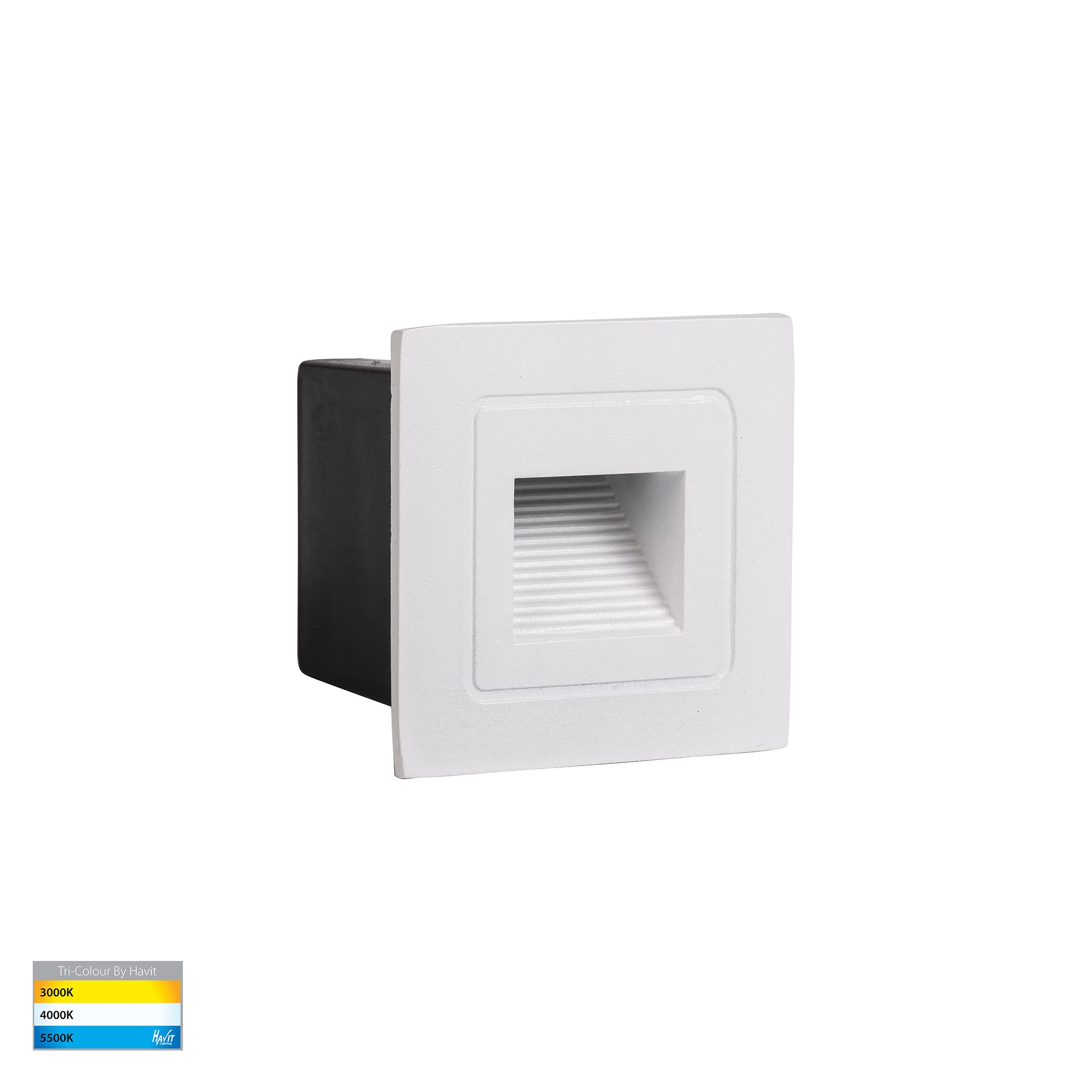 HV3111T-WHT-12V - White Small Square Recessed LED Step Light