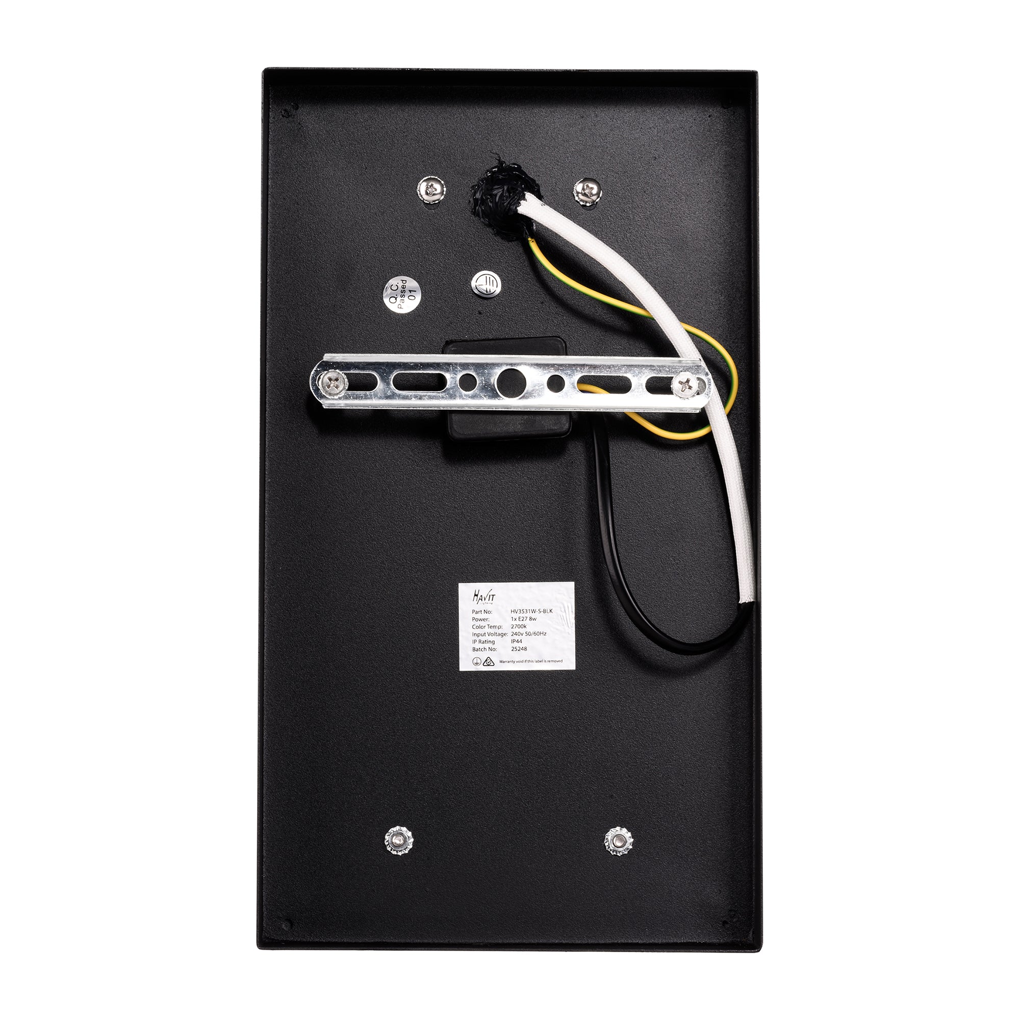 HV3531W-S-BLK - Felix Galvanised Iron Black Wall Light
