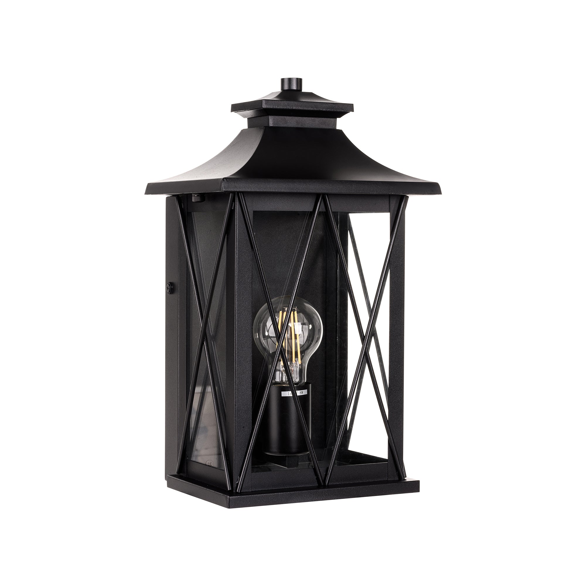 HV3532W-S-BLK - Odin Galvanised Iron Black Wall Light