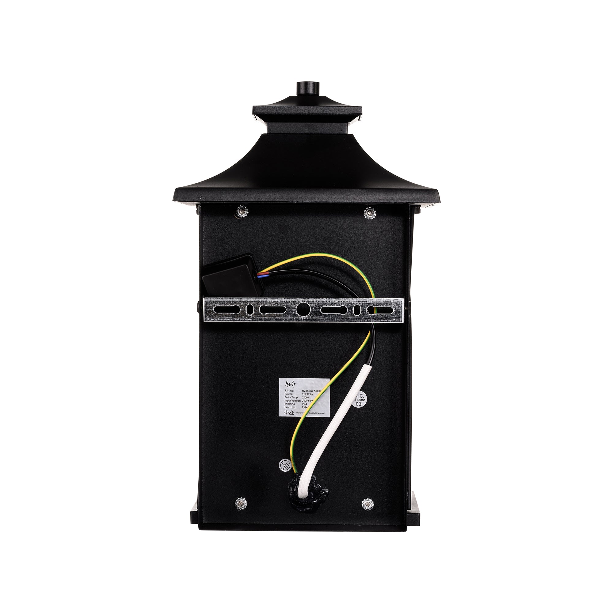 HV3532W-S-BLK - Odin Galvanised Iron Black Wall Light