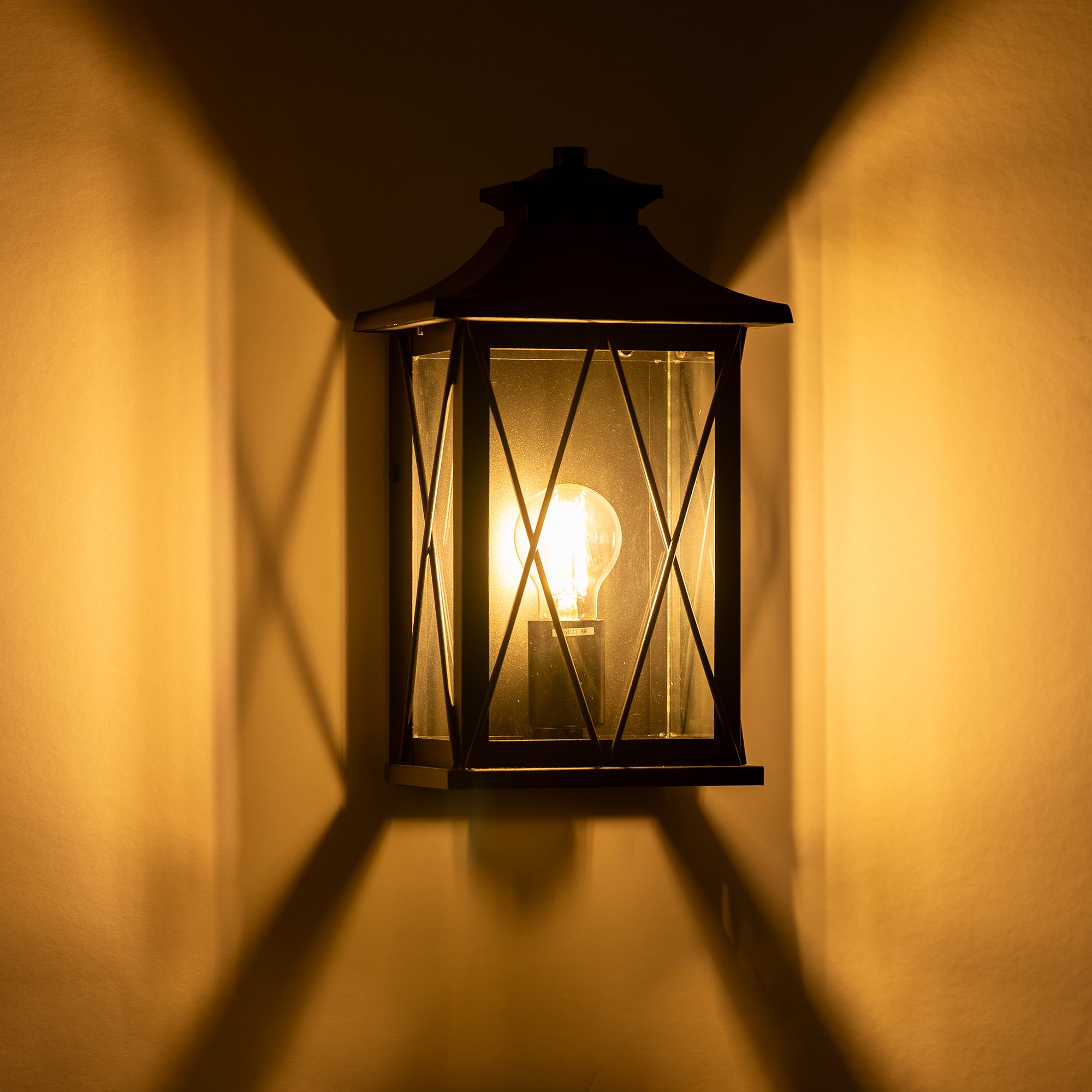 HV3532W-S-BLK - Odin Galvanised Iron Black Wall Light