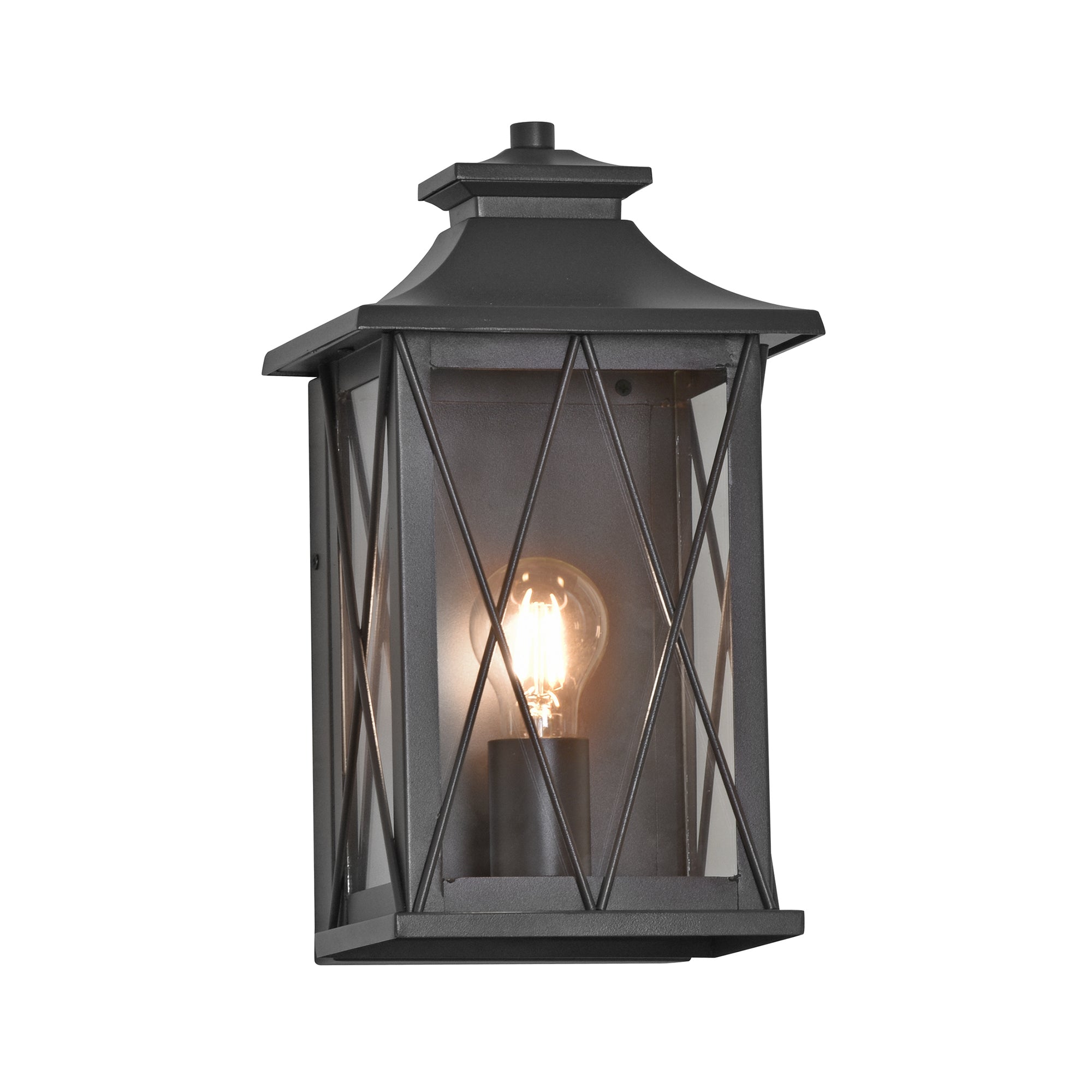 HV3532W-S-BLK - Odin Galvanised Iron Black Wall Light