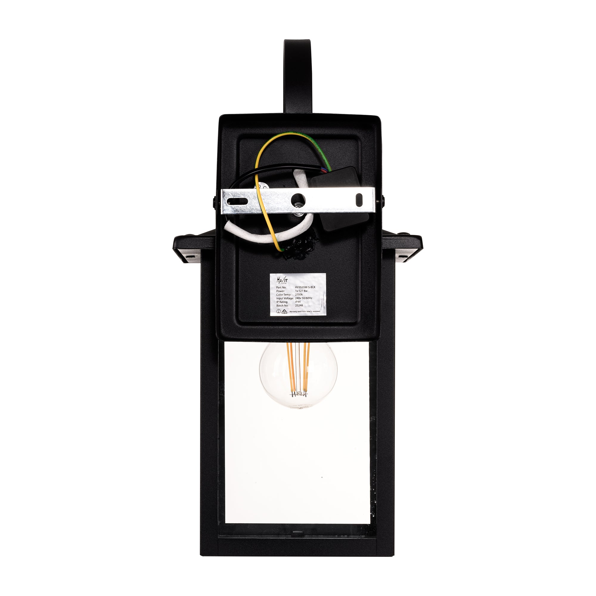HV3535W-S-BLK - Madix Galvanised Iron Black Wall Light