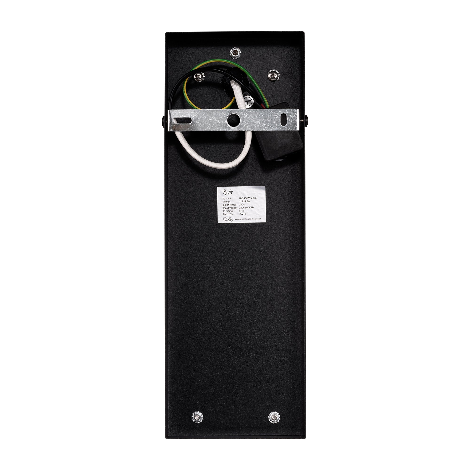 HV3536W-S-BLK - Jace Galvanised Iron Black Wall Light