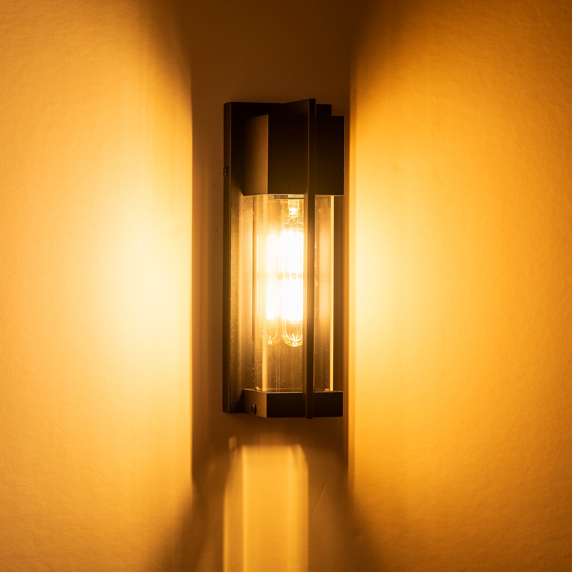 HV3536W-S-BLK - Jace Galvanised Iron Black Wall Light