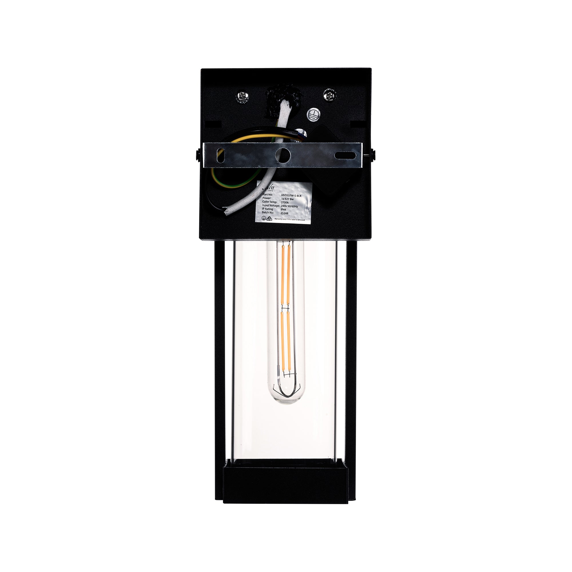 HV3537W-S-BLK - Ashton Galvanised Iron Black Wall Light
