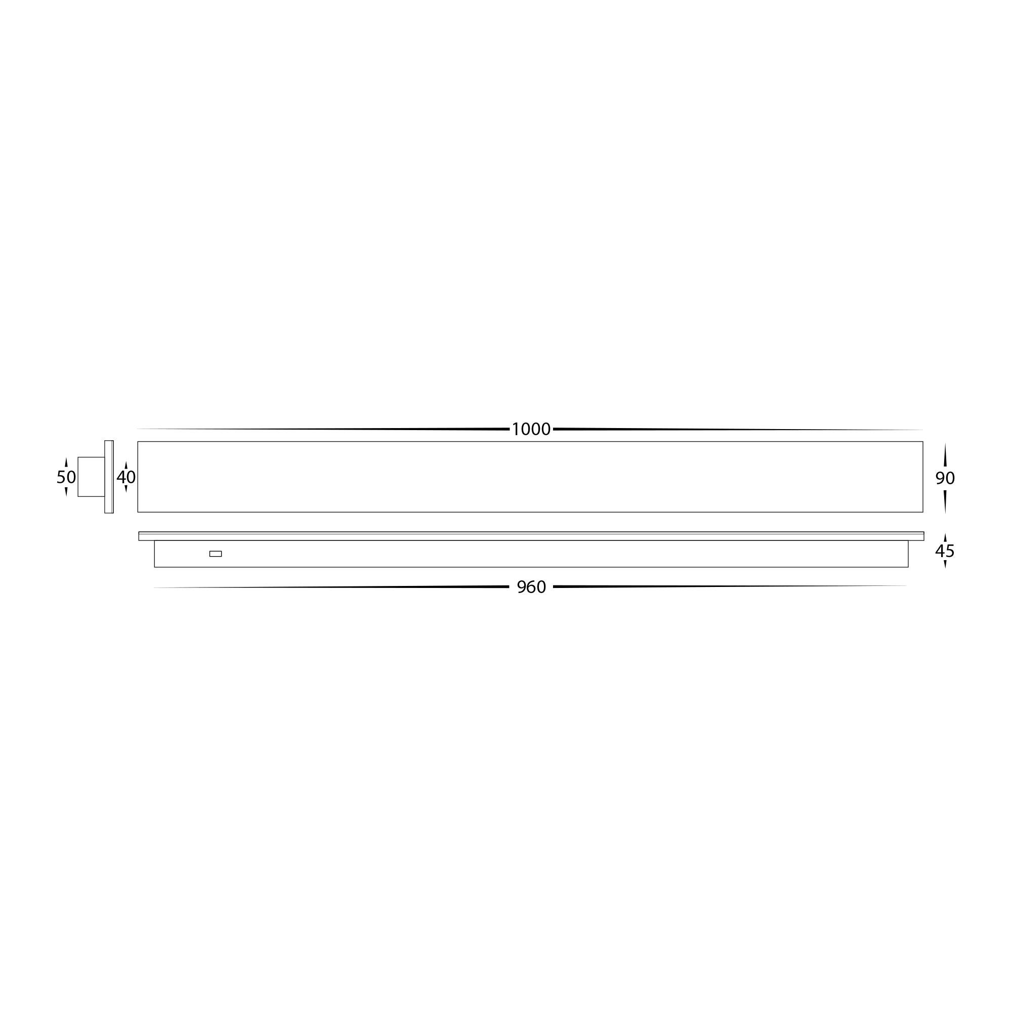 HV3574T-WHT - Barline Shadow Aluminium White 1000mm Wall Light