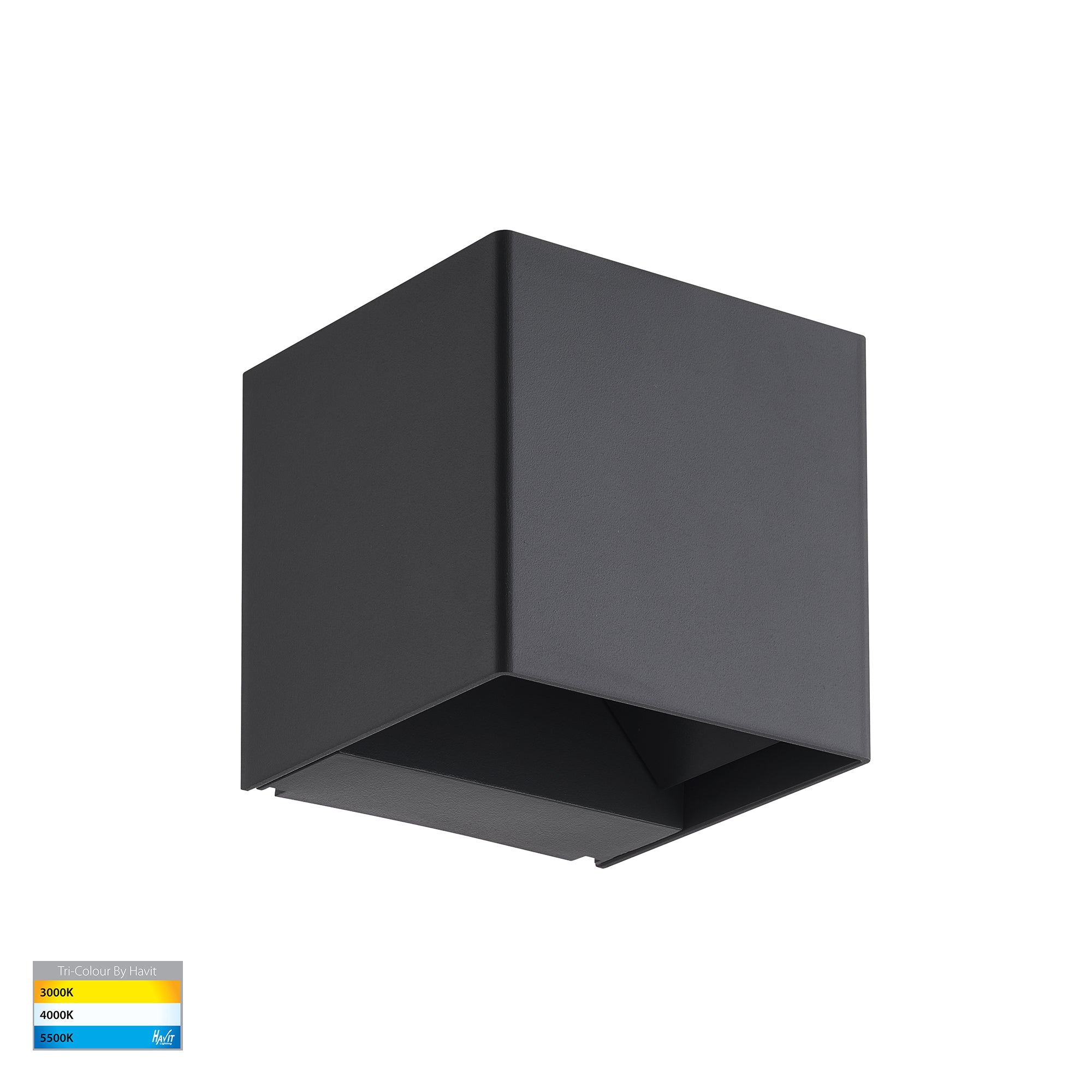 HV3611T-BLK - Celes Polycarbonate Black Square Up & Down Wall Light
