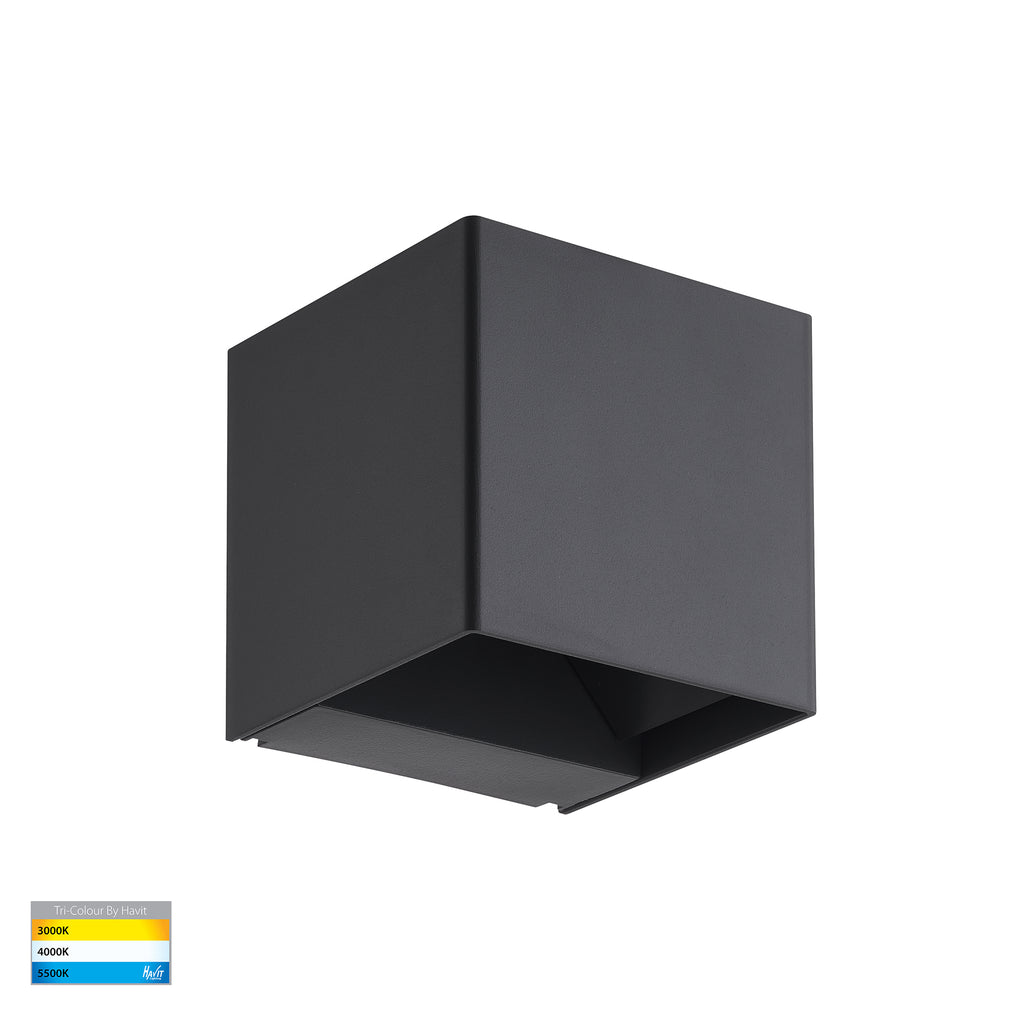 HV3611T-BLK - Celes Polycarbonate Black Square Up & Down Wall Light