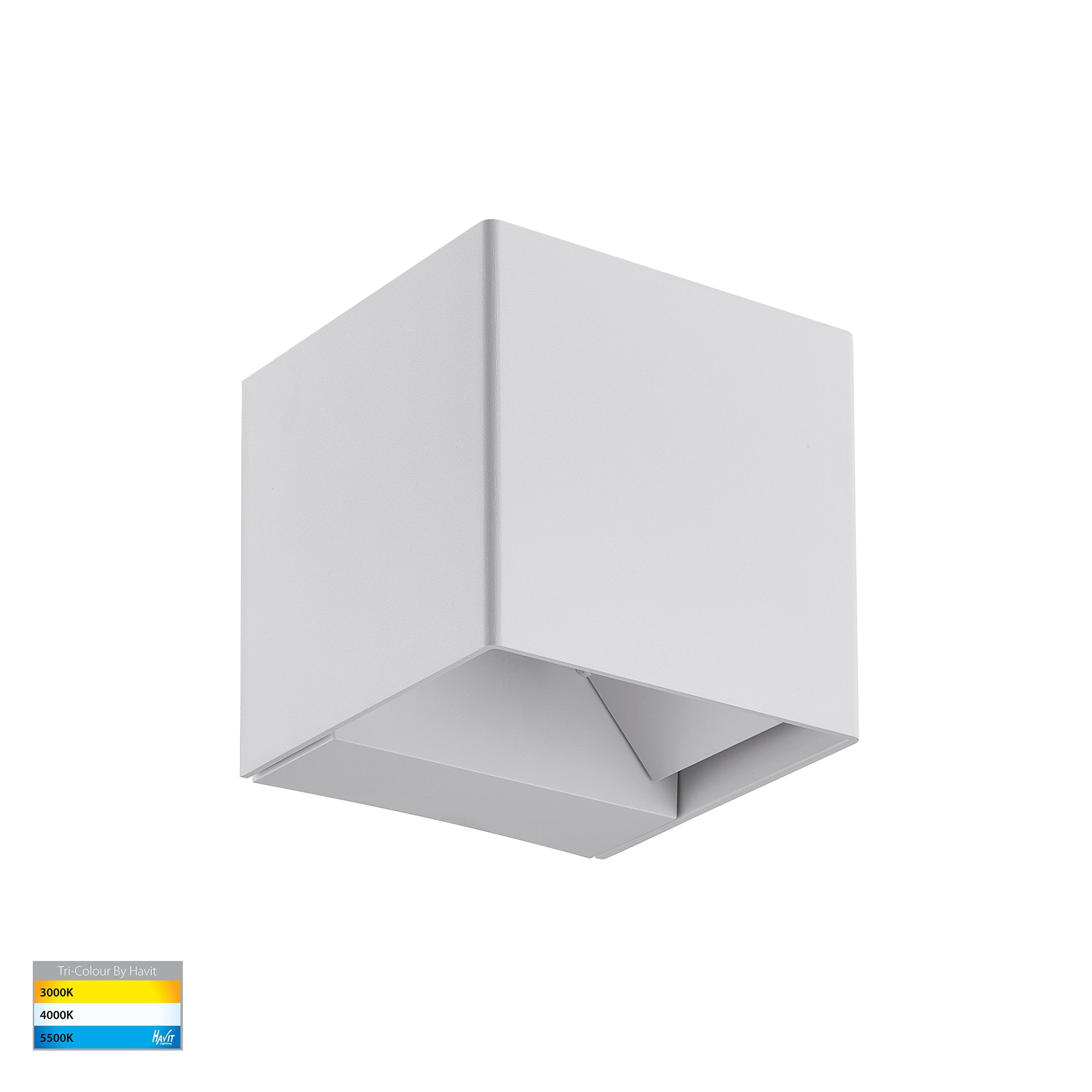 HV3611T-WHT - Celes Polycarbonate White Square Up & Down Wall Light