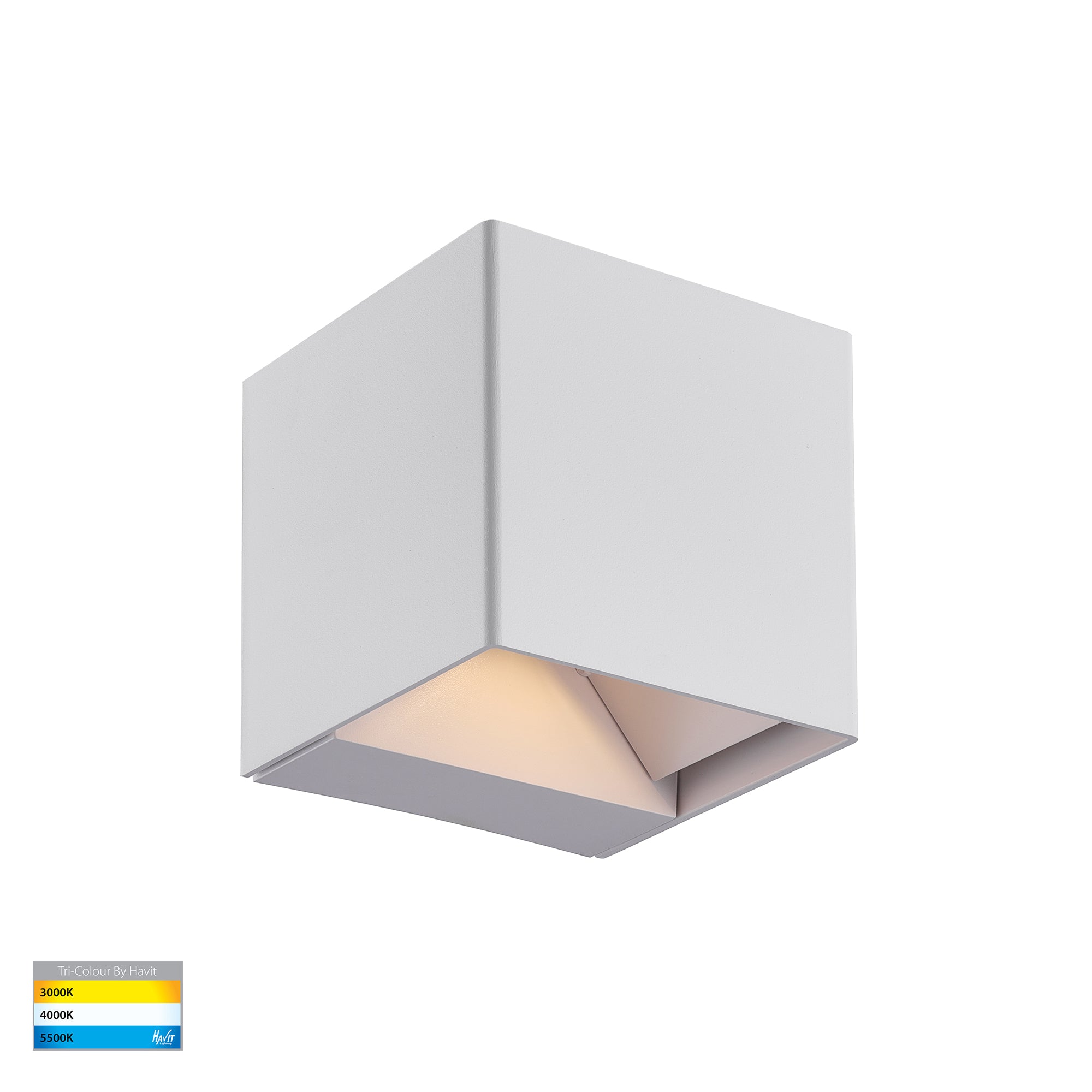 HV3611T-WHT - Celes Polycarbonate White Square Up & Down Wall Light