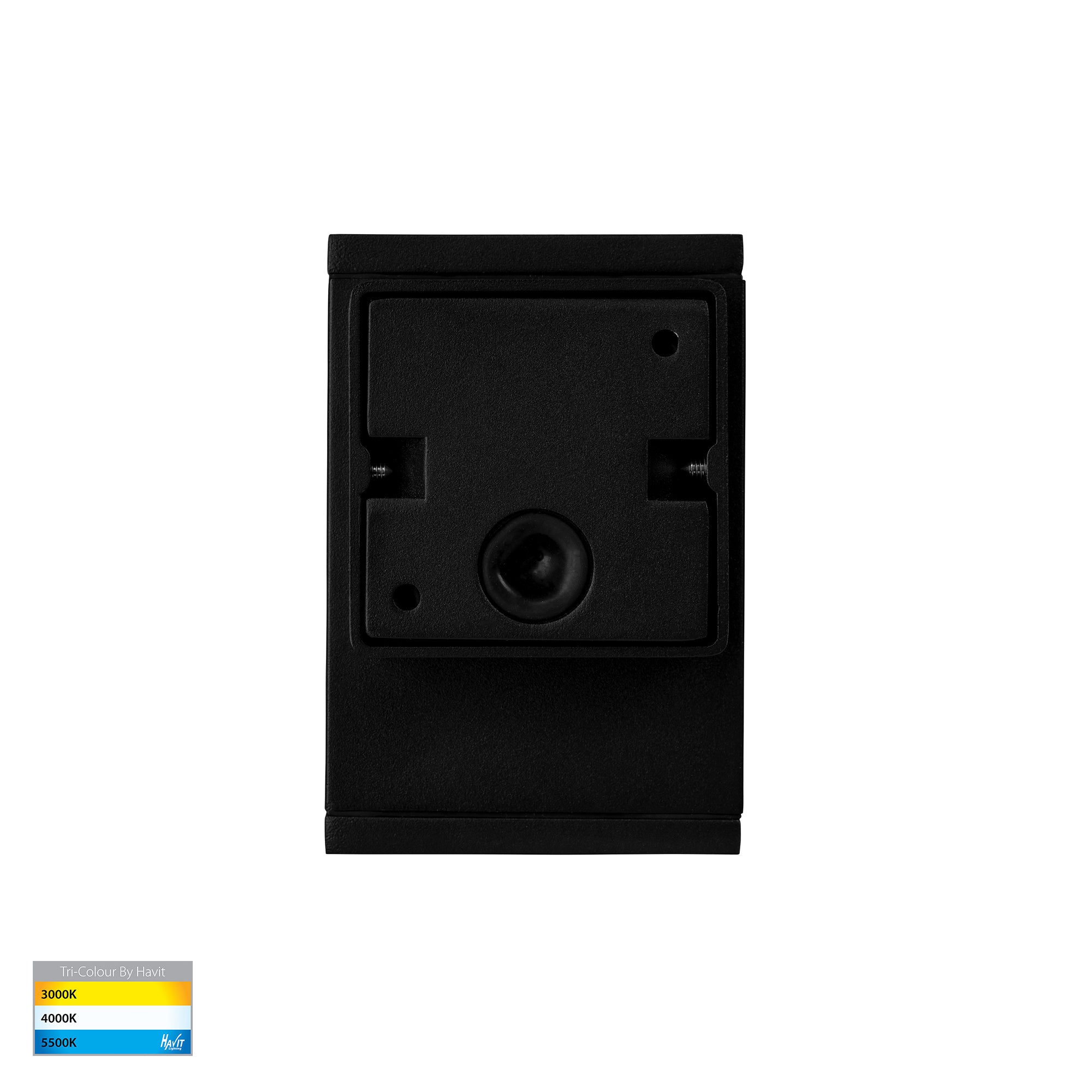 HV3623T-BLK - Quadru Square Black TRI Colour Fixed Down LED Wall Light