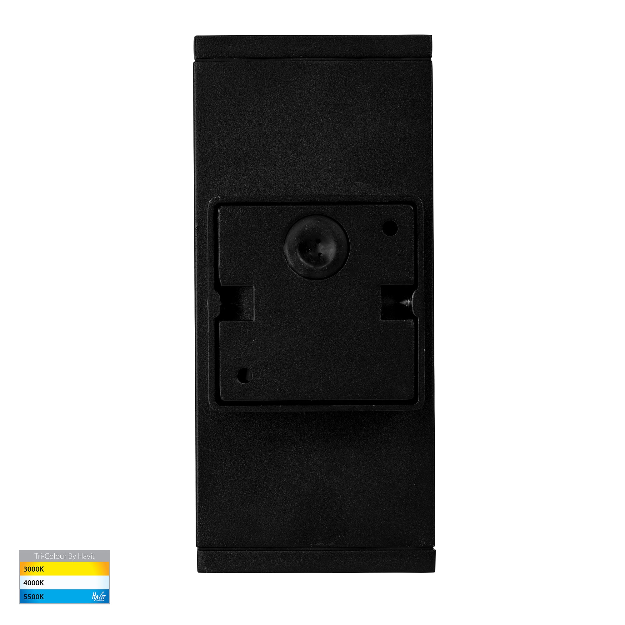 HV3624T-BLK - Quadru Square Black TRI Colour Up & Down LED Wall Light