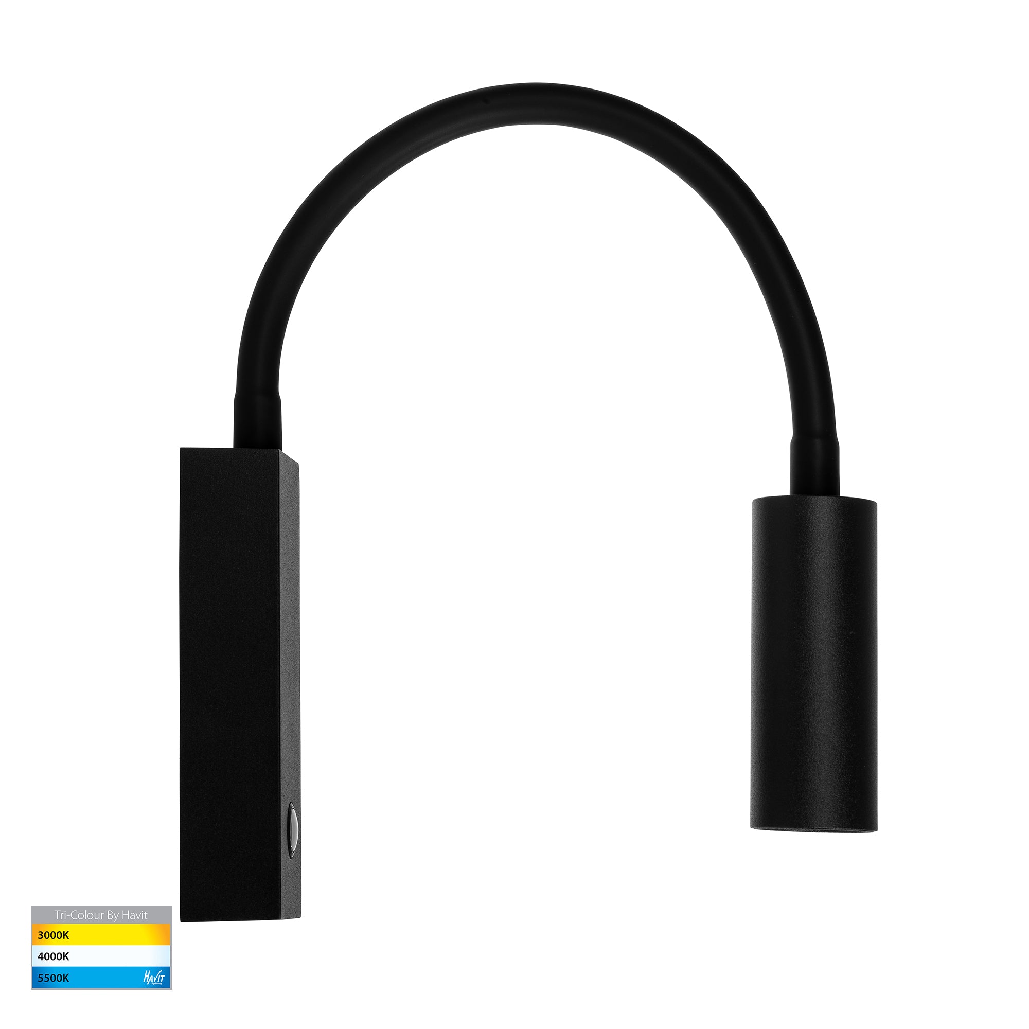 HV3687T-BLK - Lesen Black Single Adjustable Wall Light with Flexible Arm