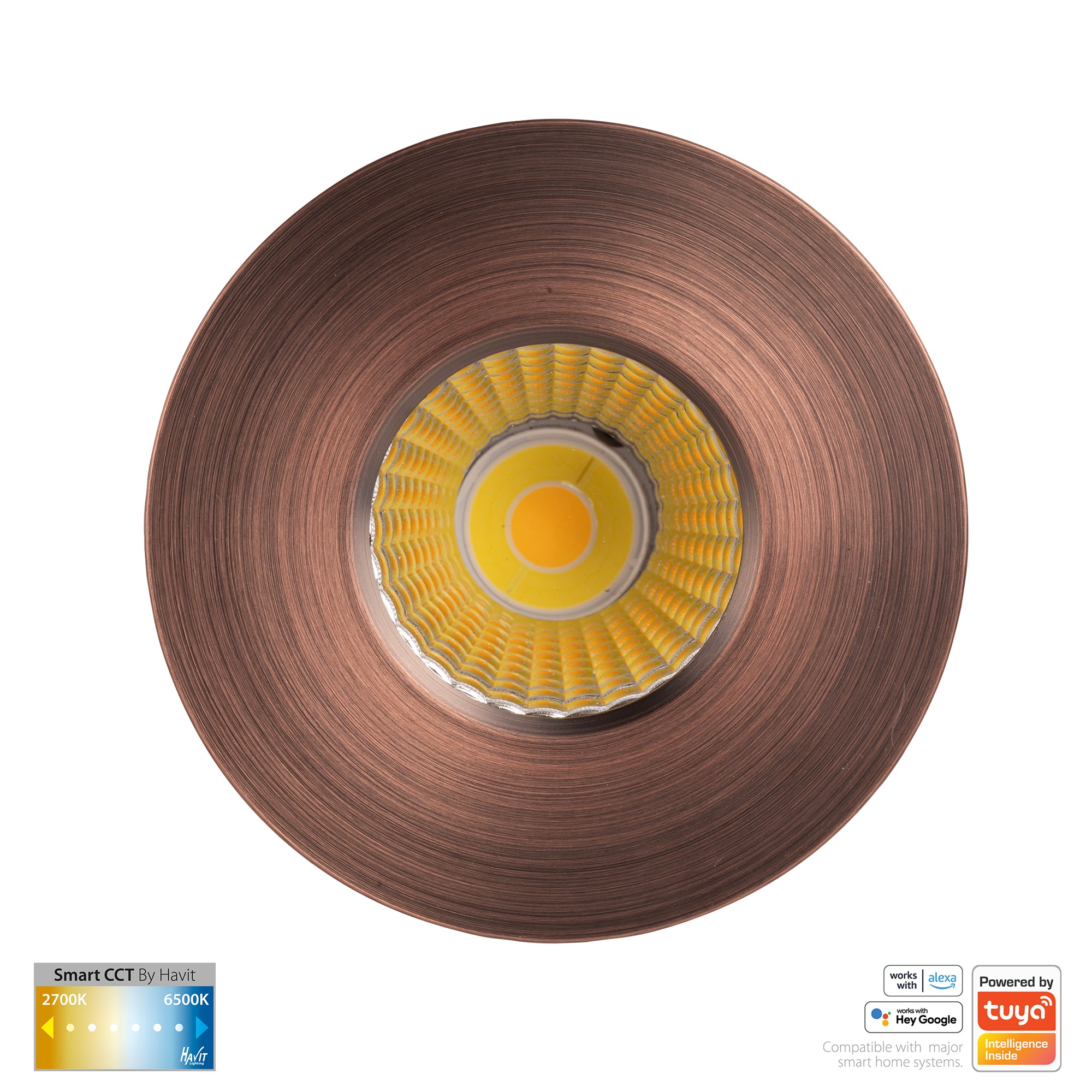 HV5511CCT-AB - Prime Antique Brass Fixed CCT WIFI LED Downlight