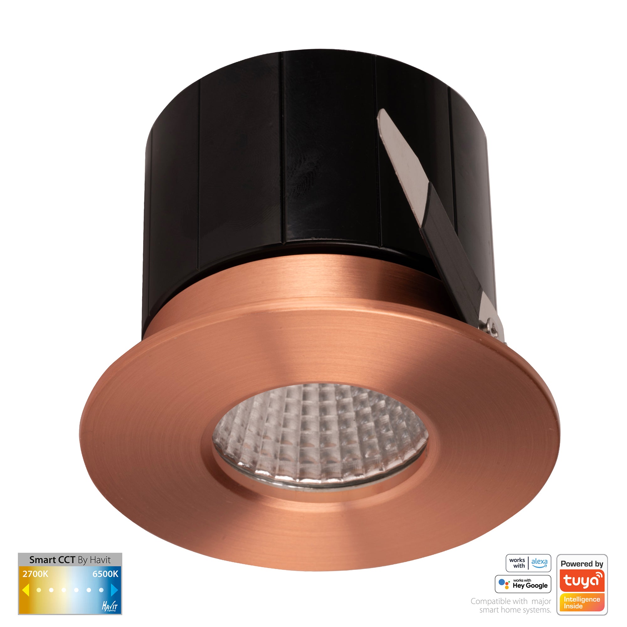 HV5511CCT-CP- Prime Copper Coloured Fixed CCT WIFI LED Downlight