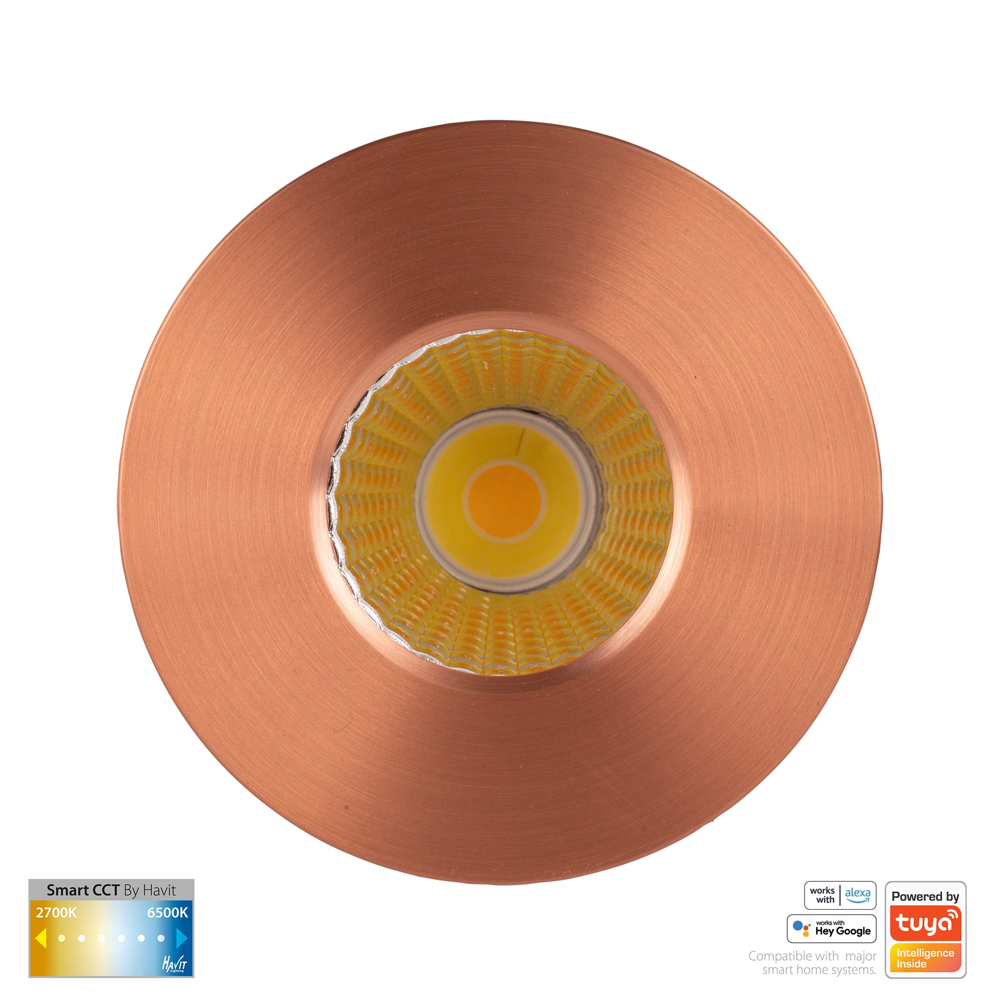 HV5511CCT-CP- Prime Copper Coloured Fixed CCT WIFI LED Downlight