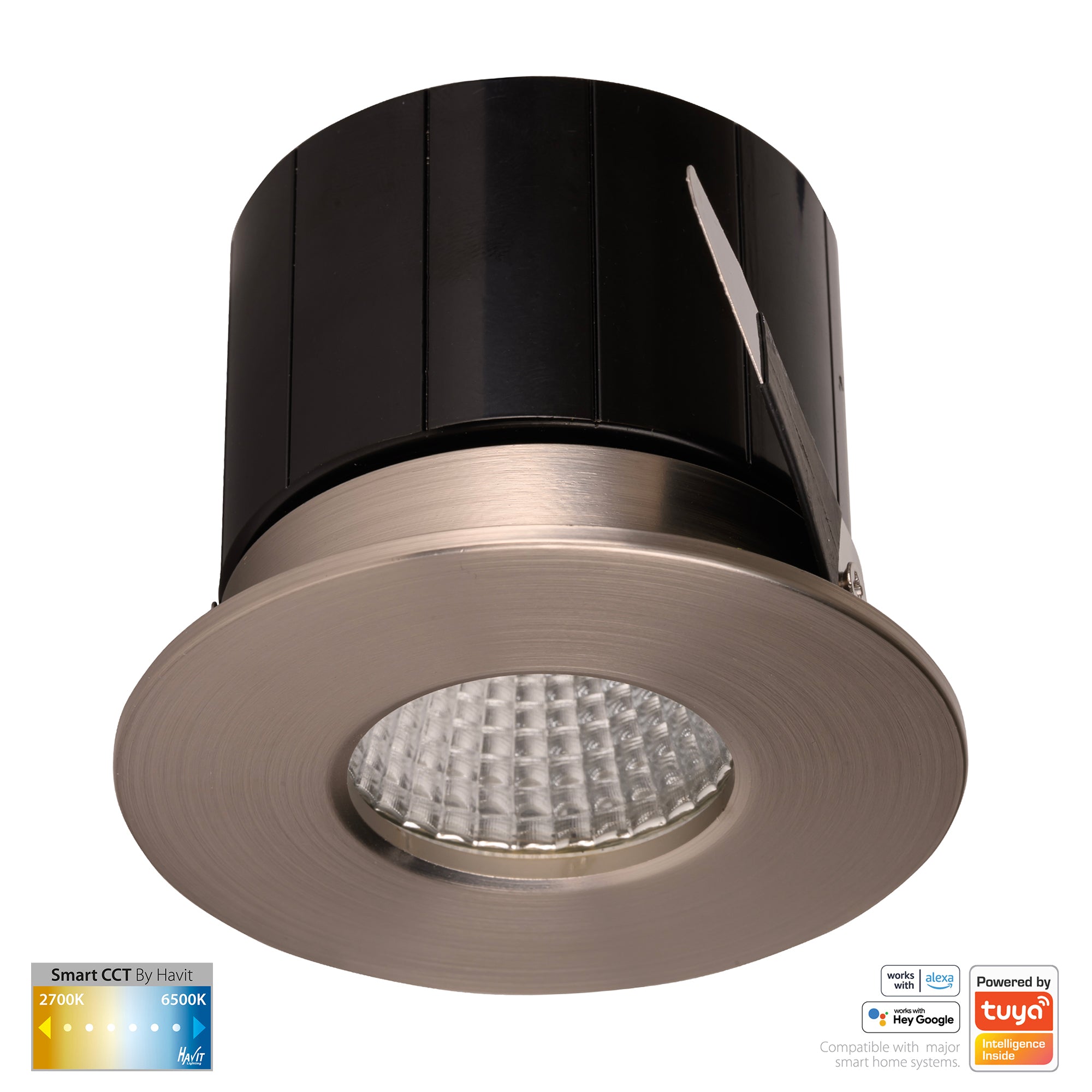 HV5511CCT-NK - Prime Nickel Coloured Fixed CCT WIFI LED Downlight