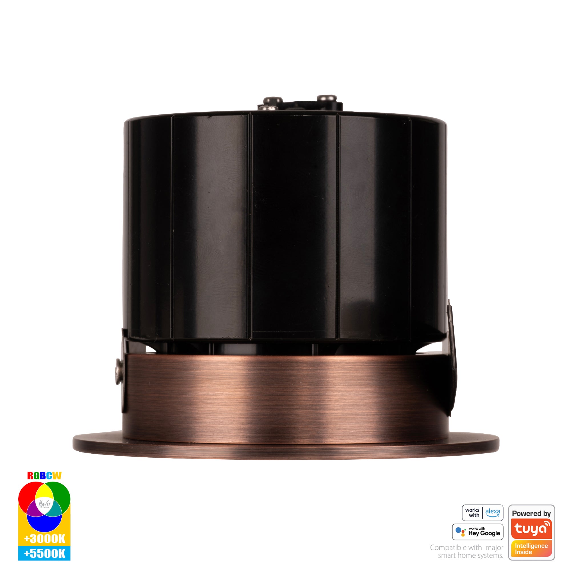 HV5511RGBCW-AB- Prime Antique Brass Fixed RGBCW WIFI LED Downlight