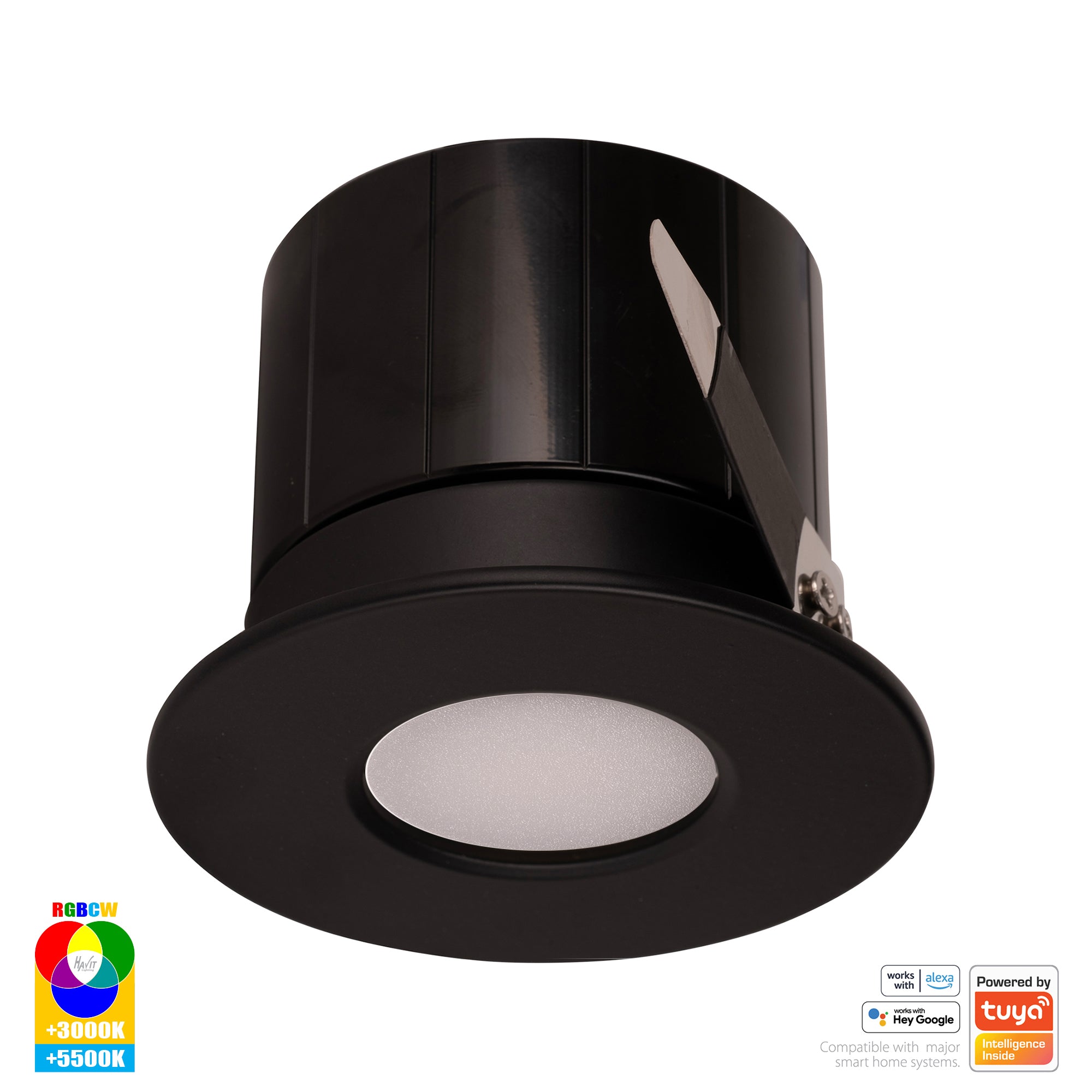 HV5511RGBCW-BLK - Prime Black Fixed RGBCW WIFI LED Downlight