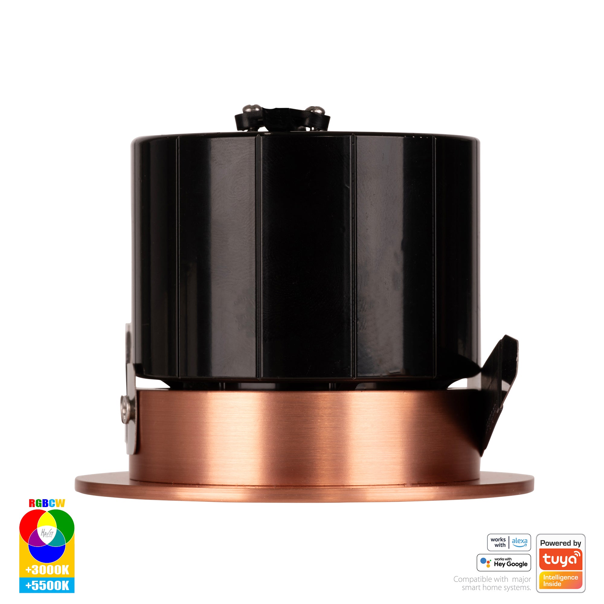 HV5511RGBCW-CP- Prime Copper Coloured Fixed RGBCW WIFI LED Downlight