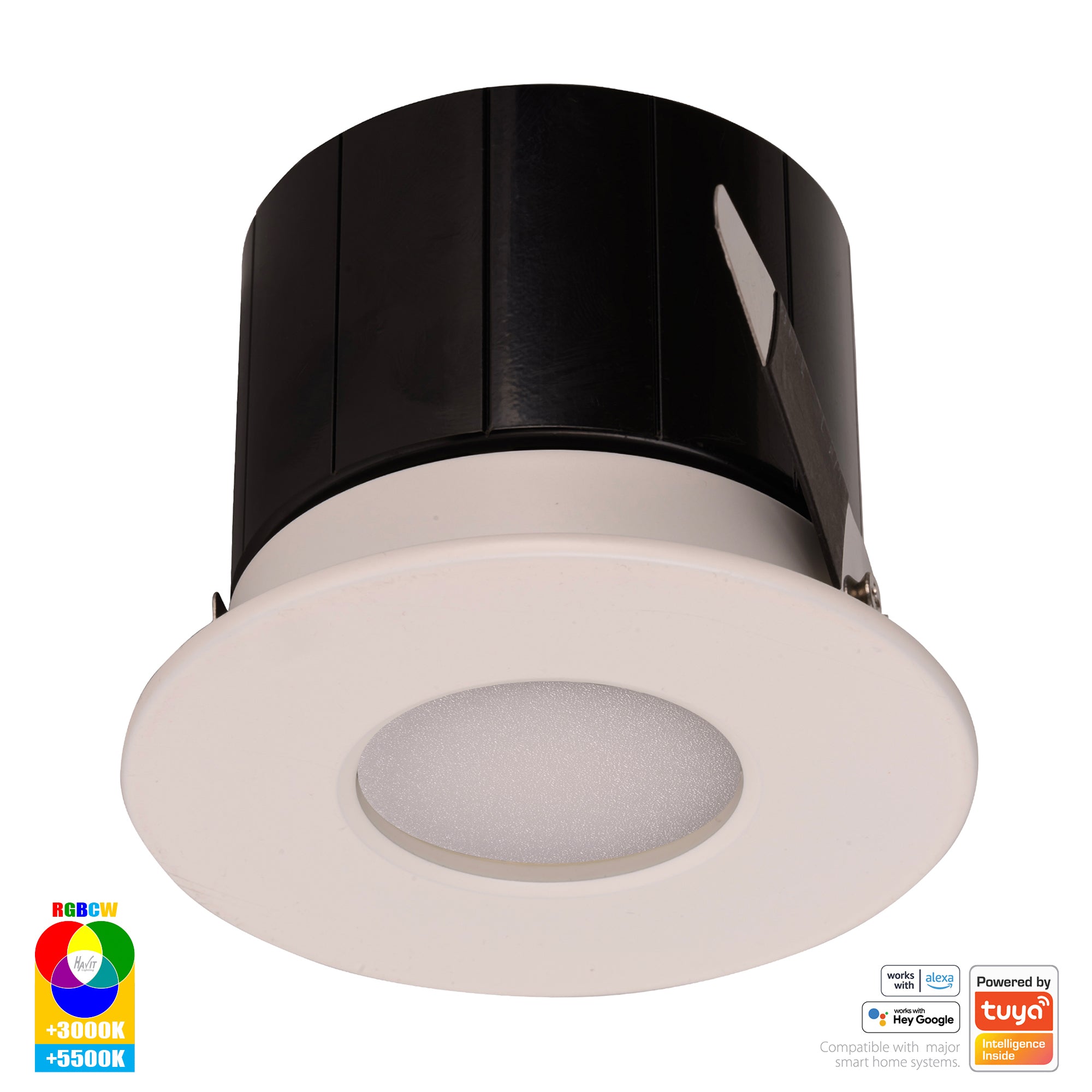 HV5511RGBCW-WHT - Prime White Fixed RGBCW WIFI LED Downlight