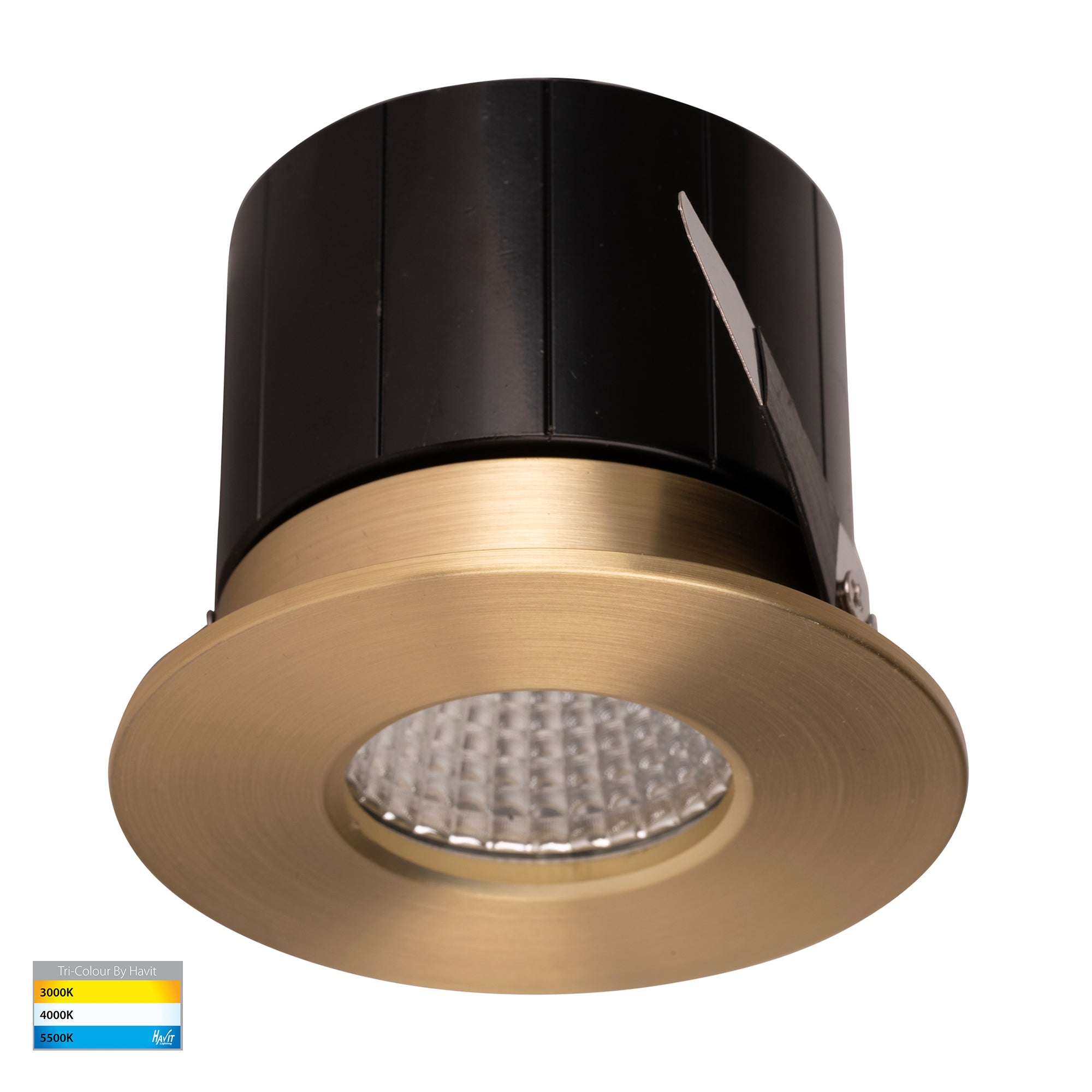 HV5511T-BR - Prime Brass Coloured Fixed LED Downlight