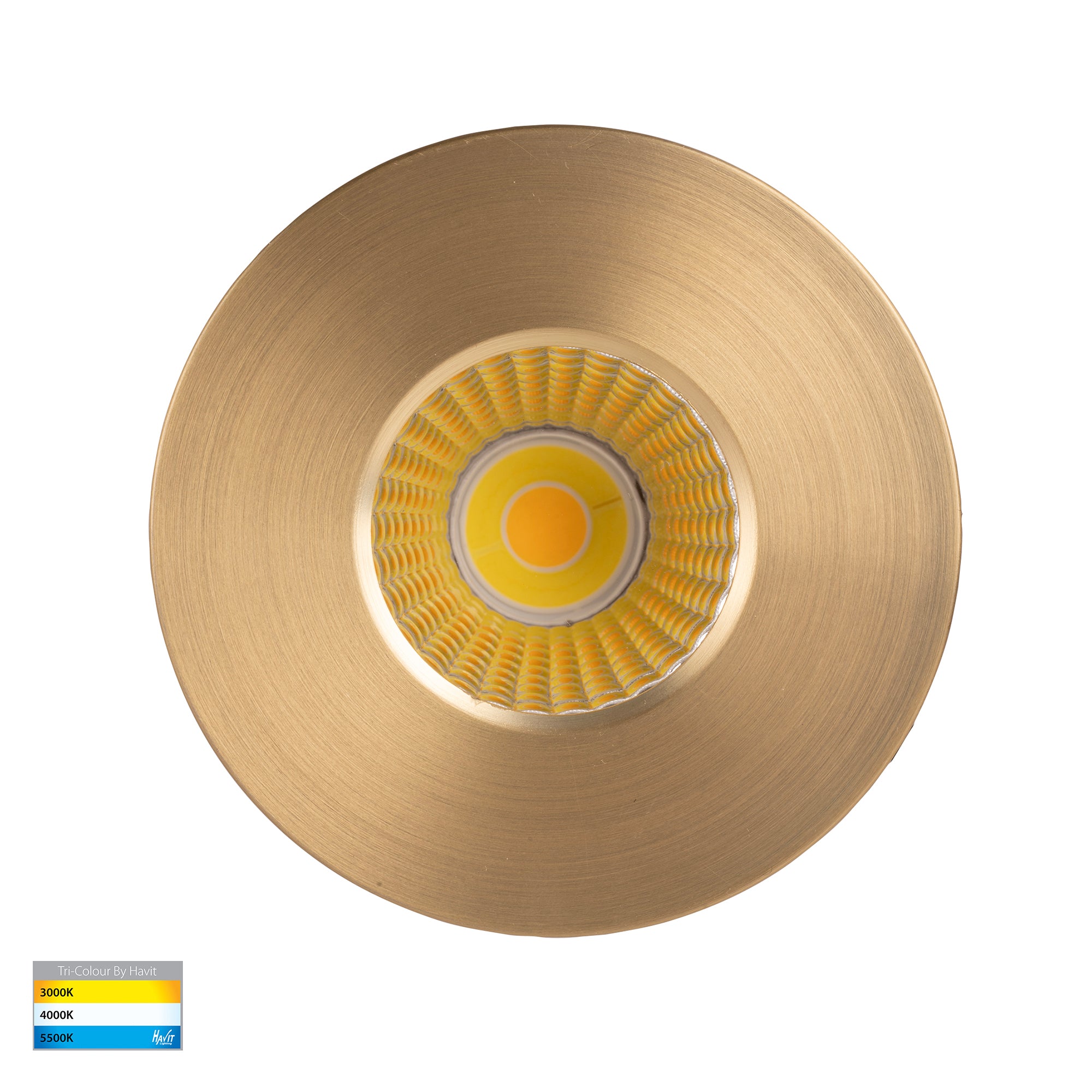 HV5511T-BR - Prime Brass Coloured Fixed LED Downlight