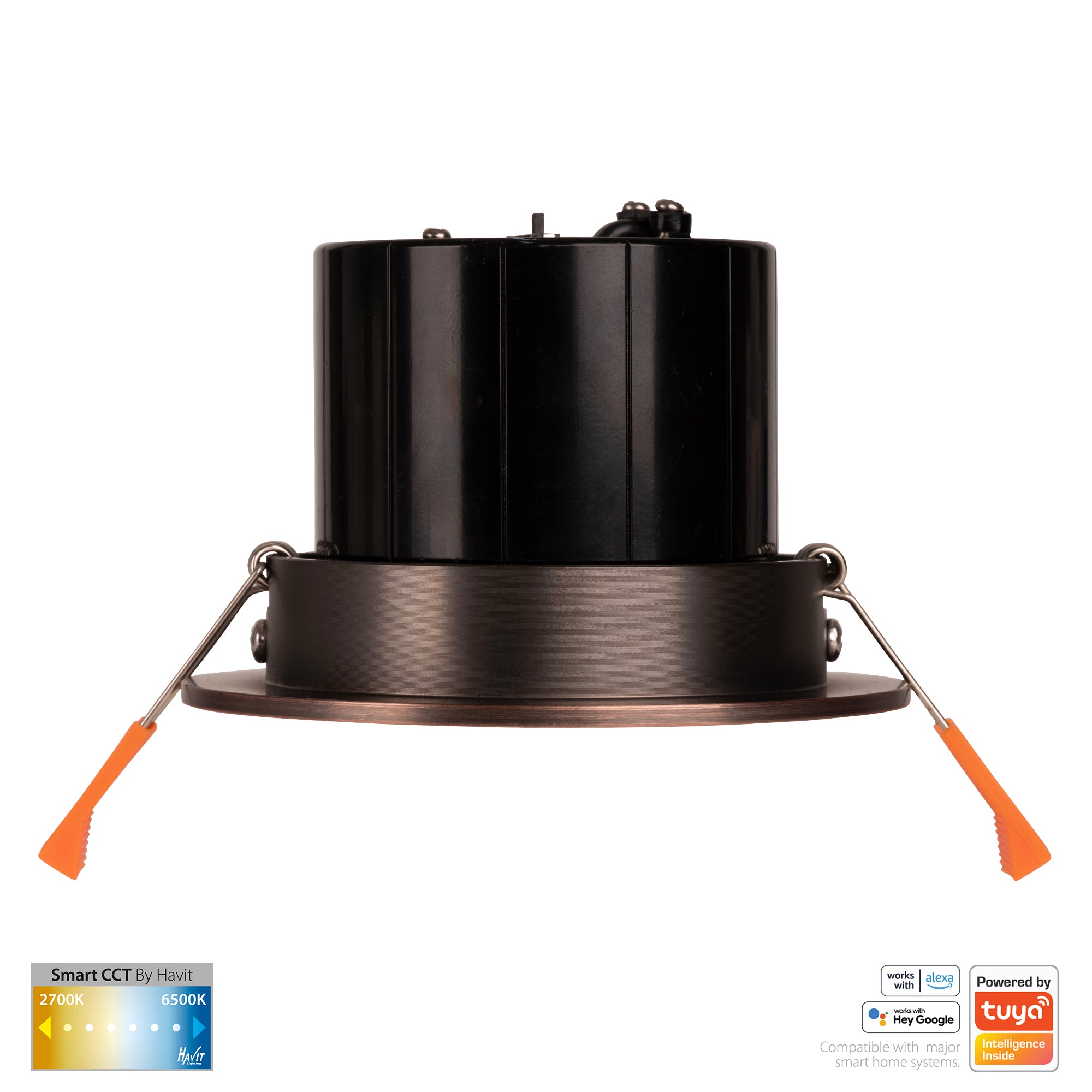 HV5512CCT-AB- Prime Antique Brass Tilt CCT WIFI LED Downlight