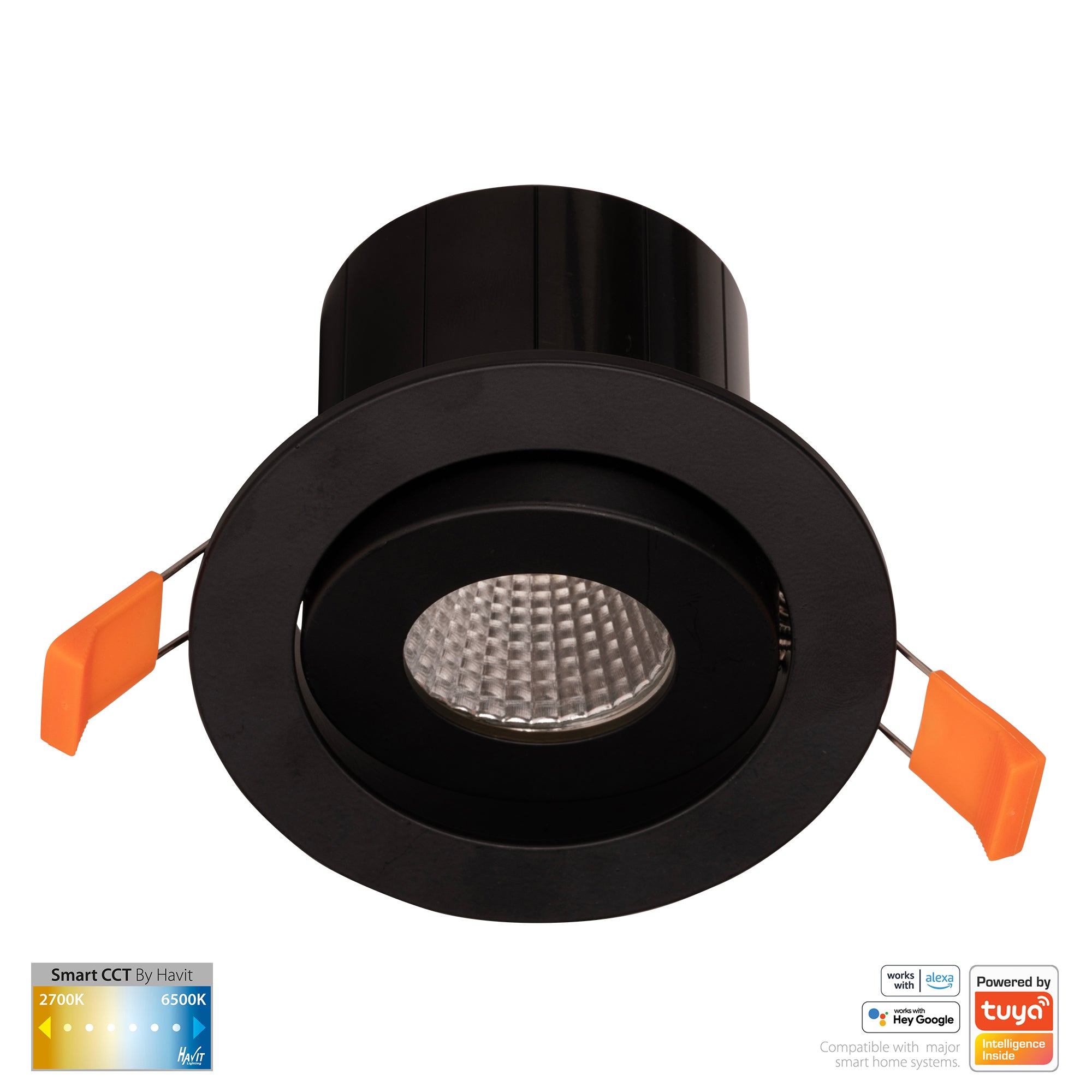 HV5512CCT-BLK - Prime Black Tilt CCT WIFI LED Downlight