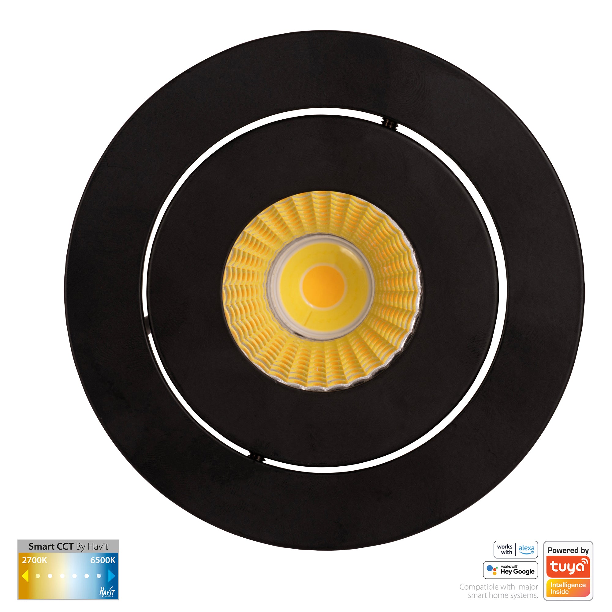 HV5512CCT-BLK - Prime Black Tilt CCT WIFI LED Downlight