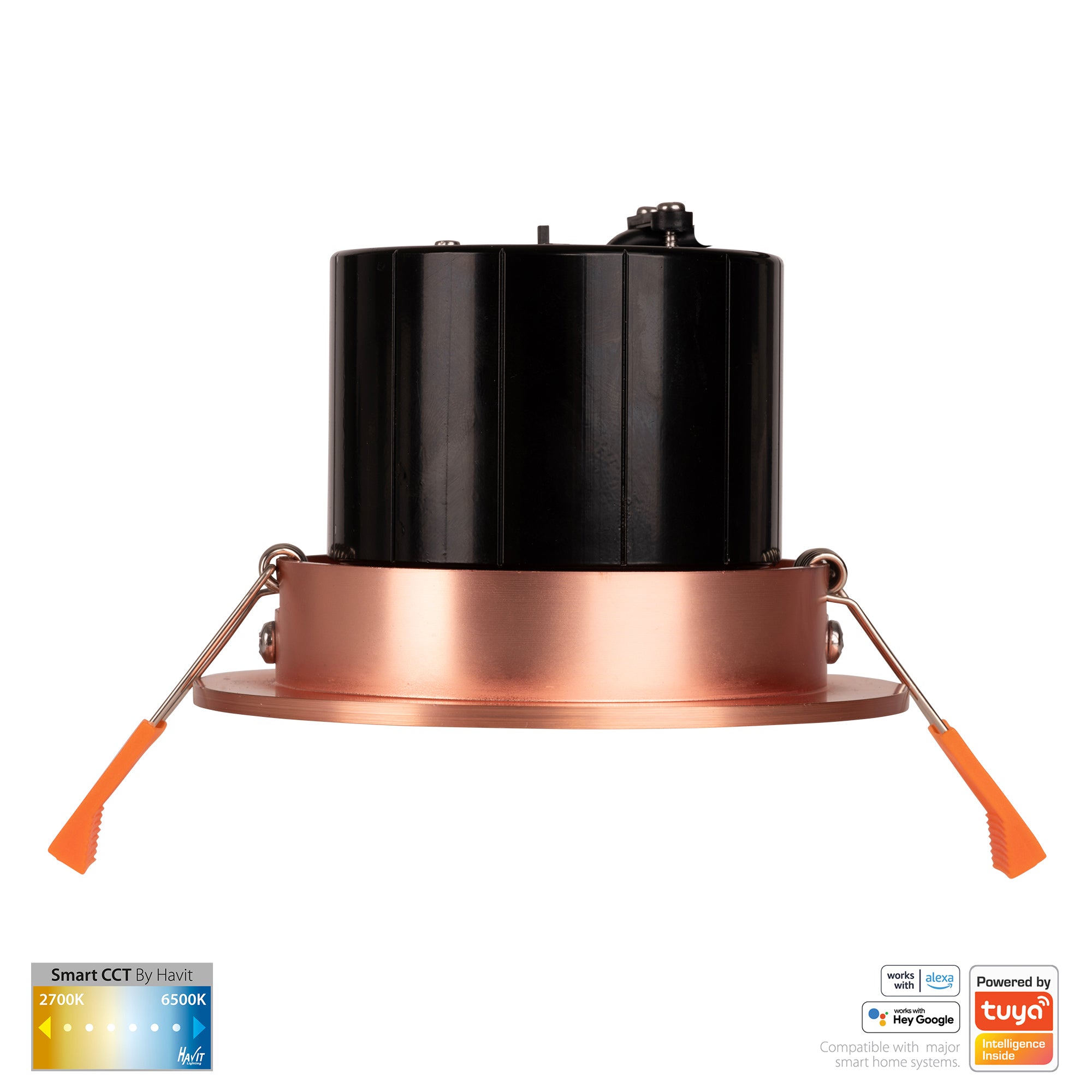 HV5512CCT-CP - Prime Copper Coloured Tilt CCT WIFI LED Downlight
