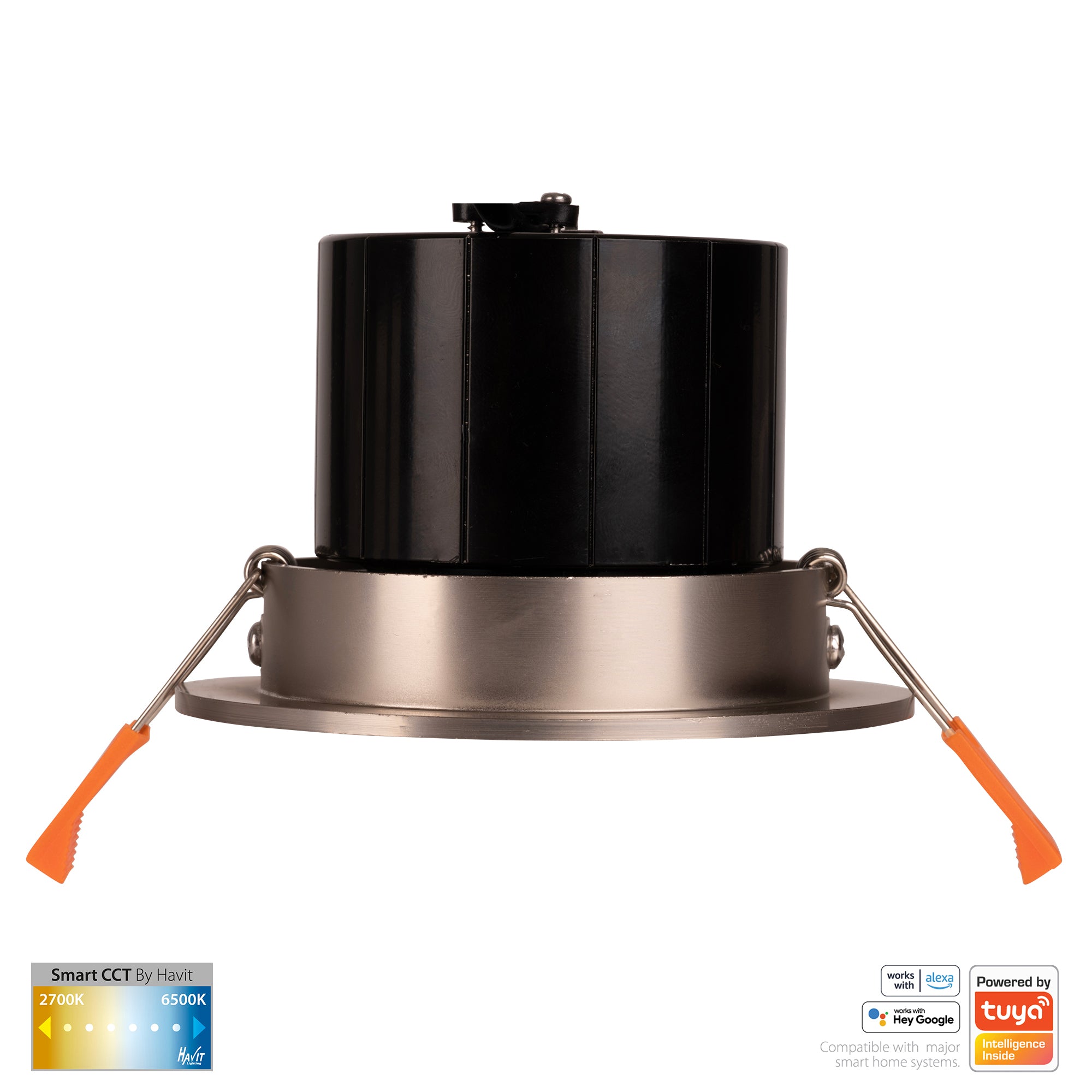 HV5512CCT-NK - Prime Nickel Coloured Tilt CCT WIFI LED Downlight